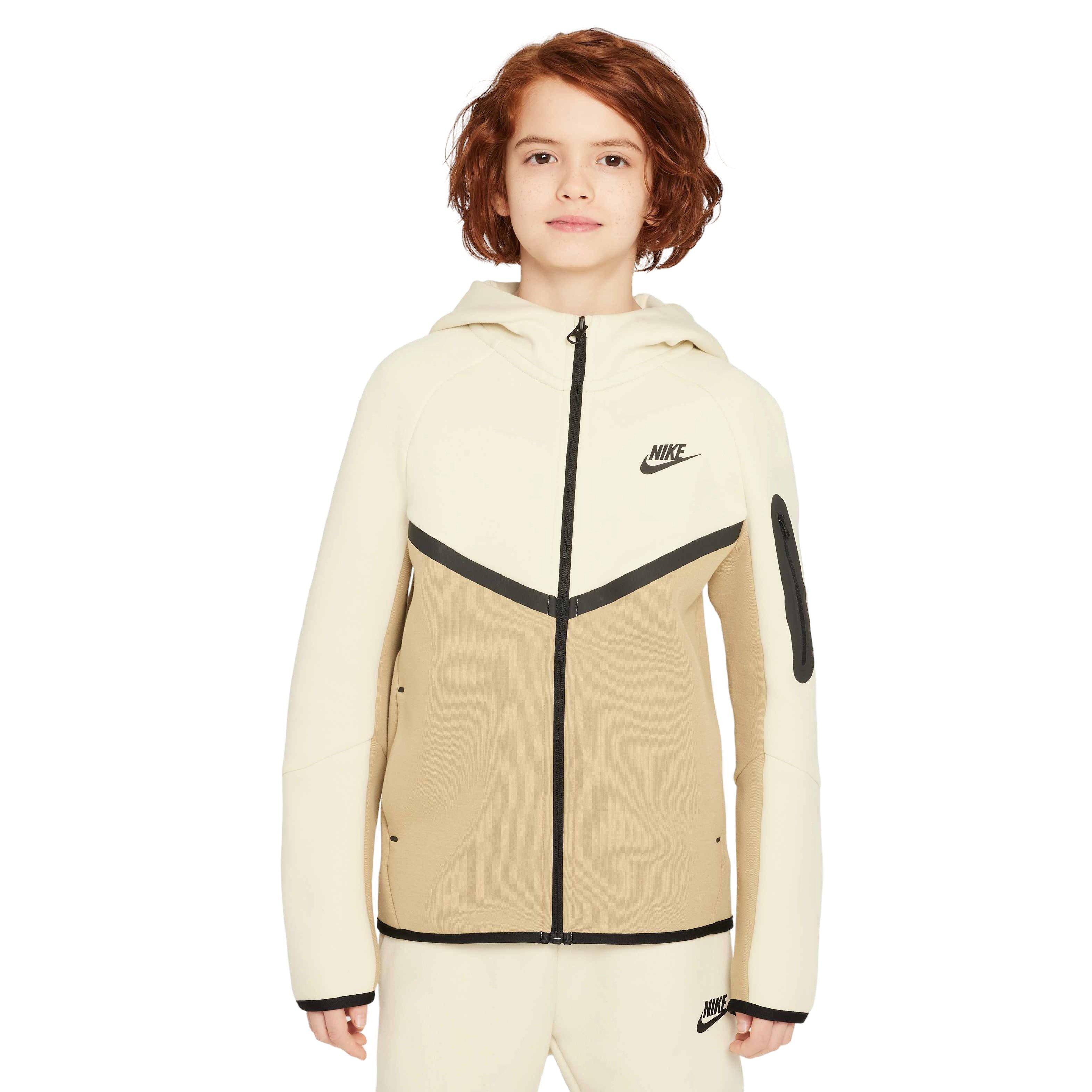 Nike Big Boys' Sportswear Tech Fleece Full-Zip Jacket - BEIGE