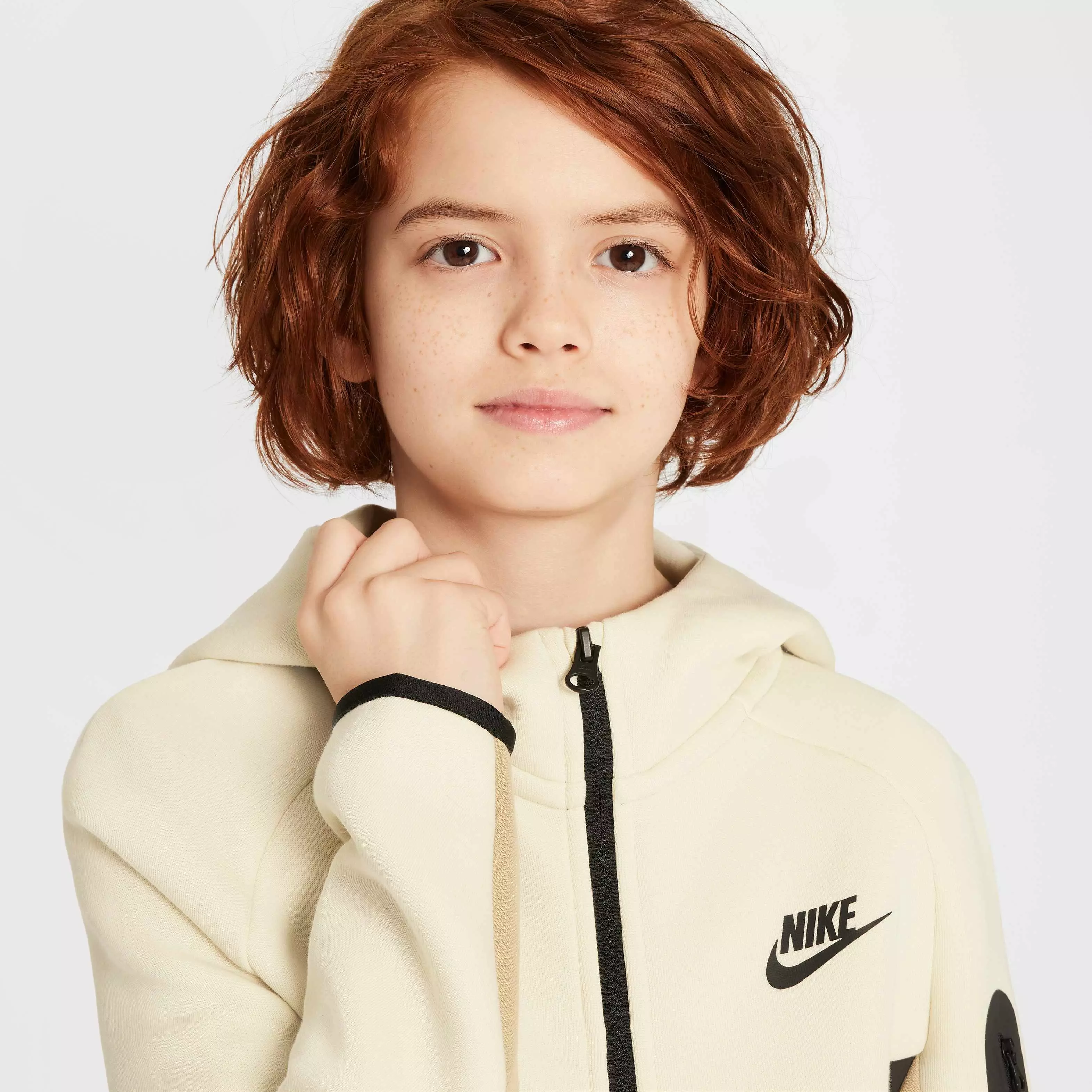 Nike Big Boys' Sportswear Tech Fleece Full-Zip Jacket - BEIGE