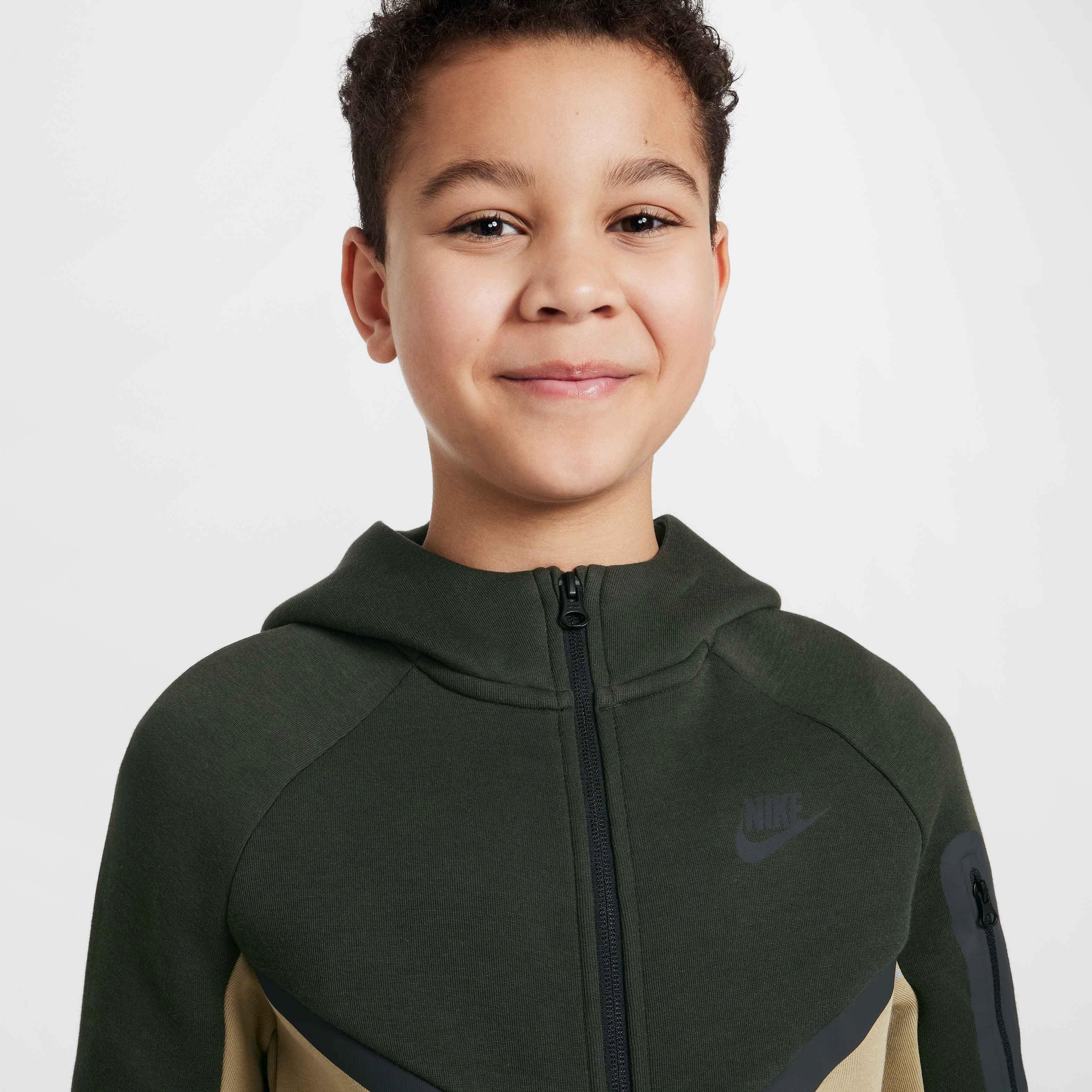 Nike Big Boys' Sportswear Tech Fleece Full-Zip Jacket - BROWN Thumbnail View 3