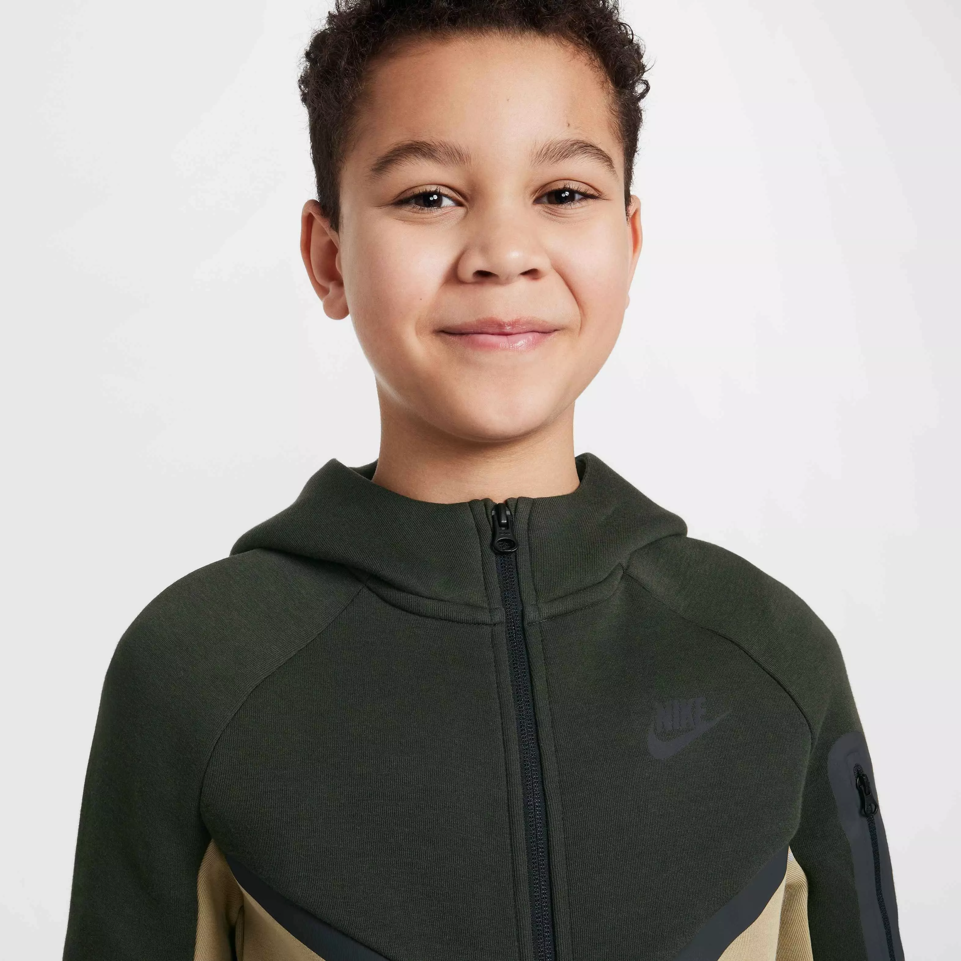 Nike Big Boys' Sportswear Tech Fleece Full-Zip Jacket - BROWN
