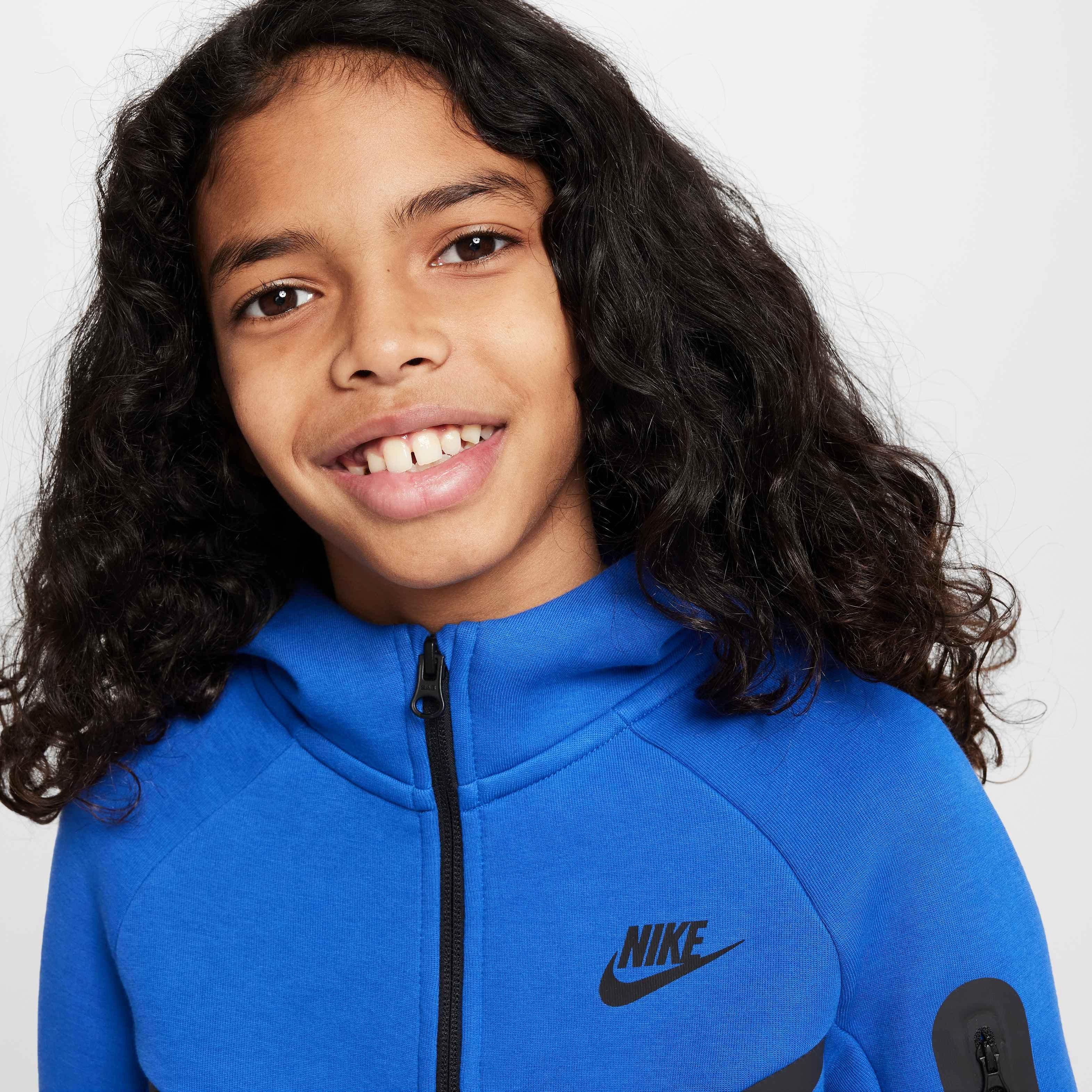 Nike Big Boys' Sportswear Tech Fleece Full-Zip Jacket - BLUE Thumbnail View 3