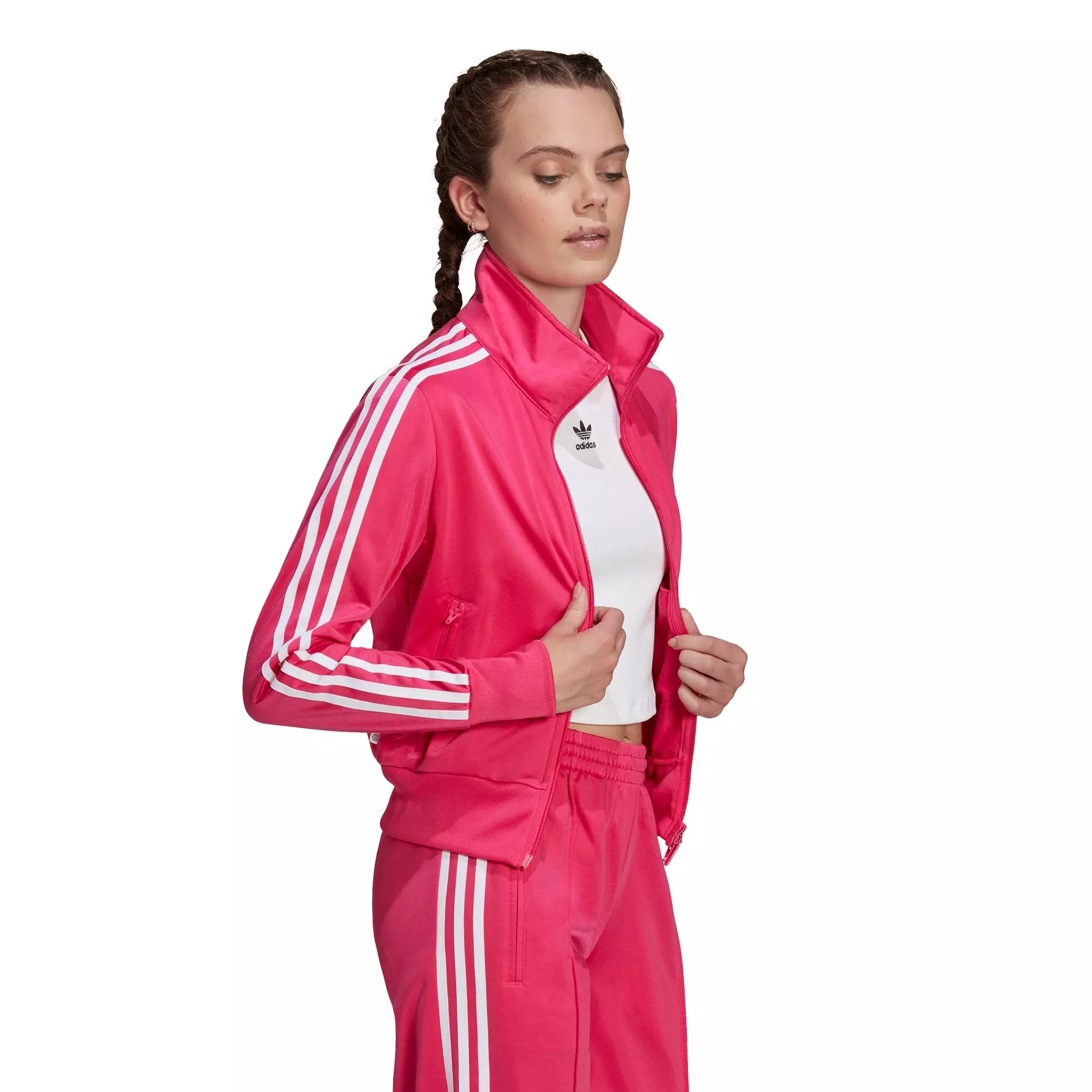 adidas Originals Women's Adicolor Classics Firebird Primeblue Track Jacket - Pink - PINK