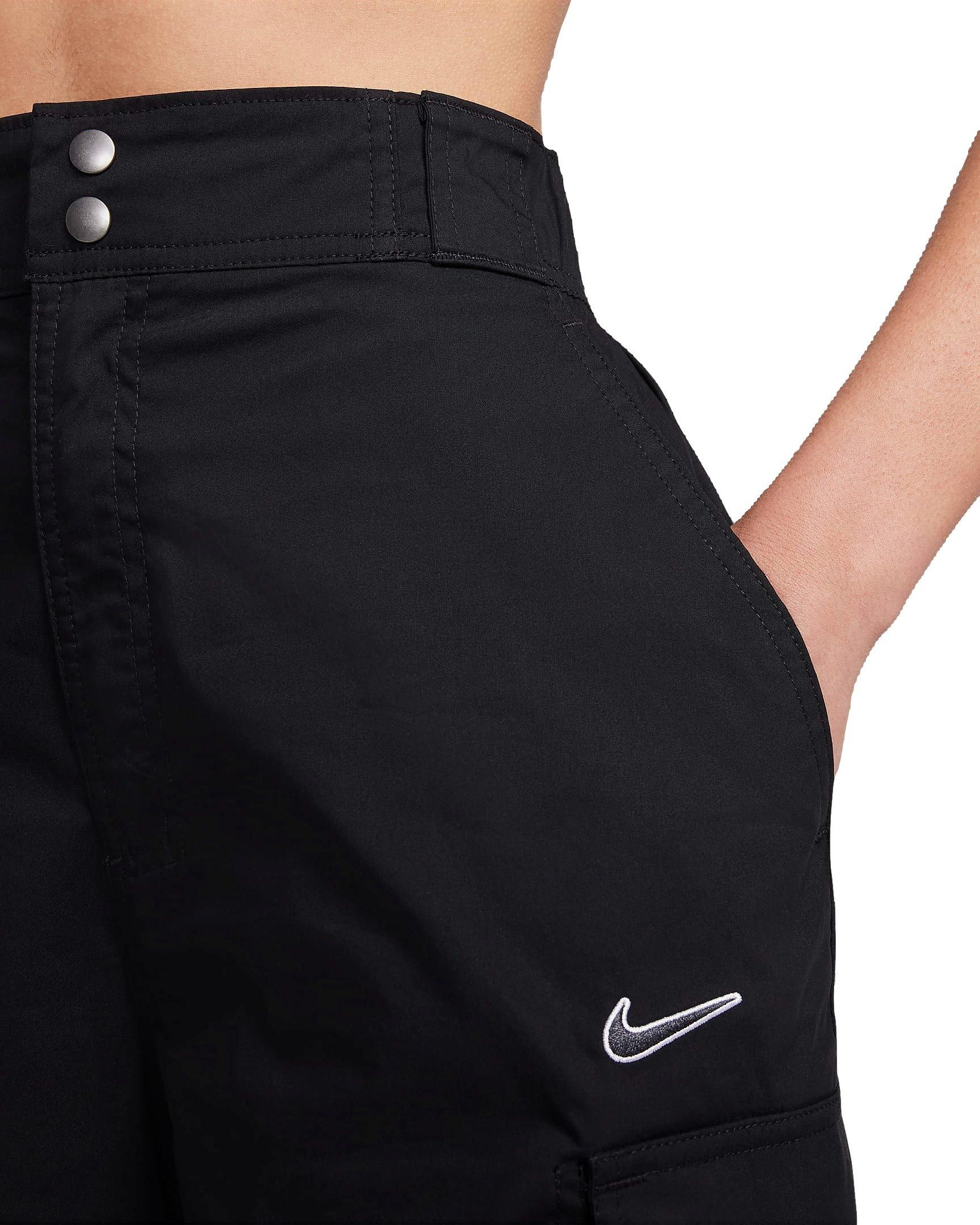 Nike Women's Sportswear High-Waisted Loose Woven Pants - BLACK Thumbnail View 3