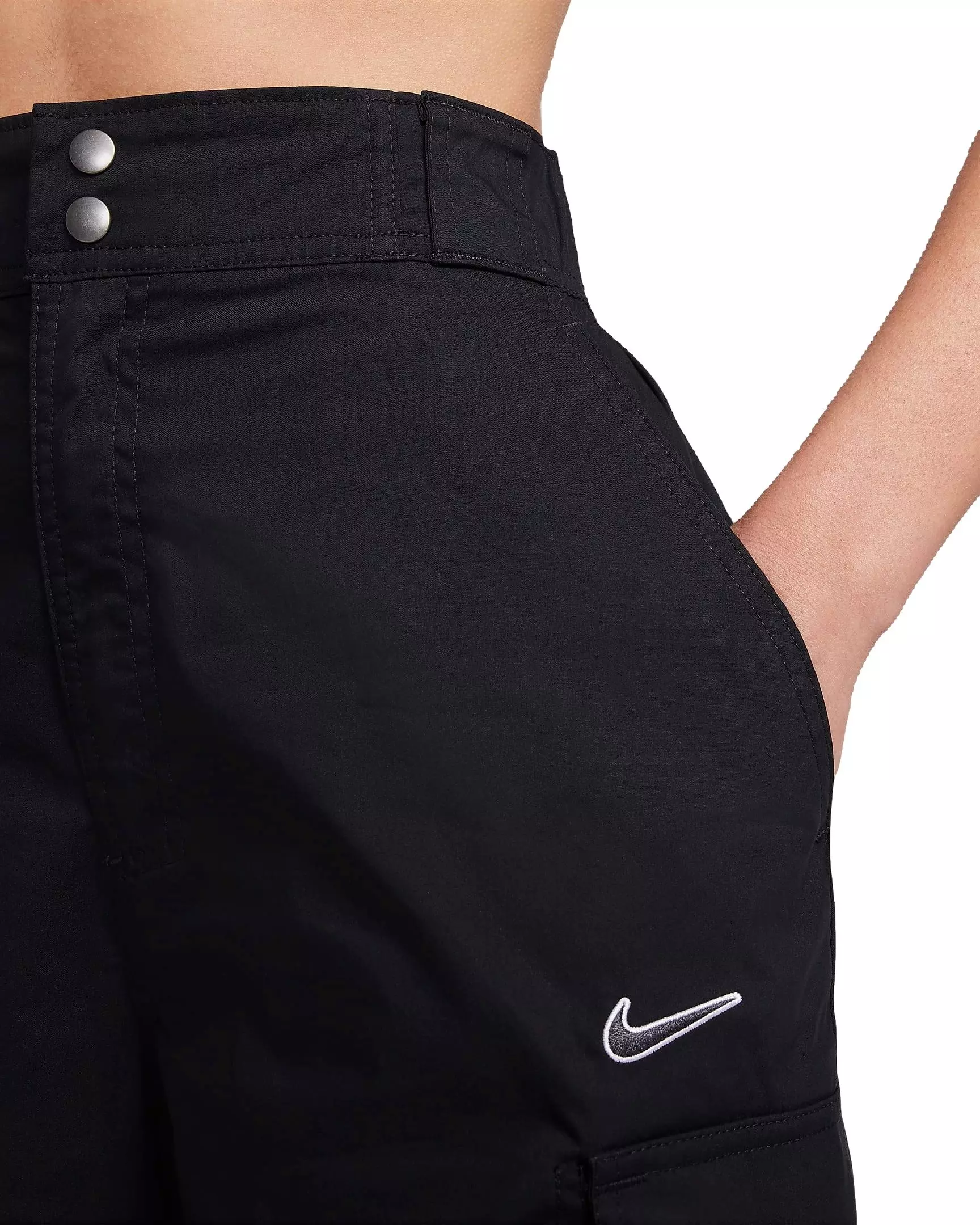 Nike Women's Sportswear High-Waisted Loose Woven Pants - BLACK