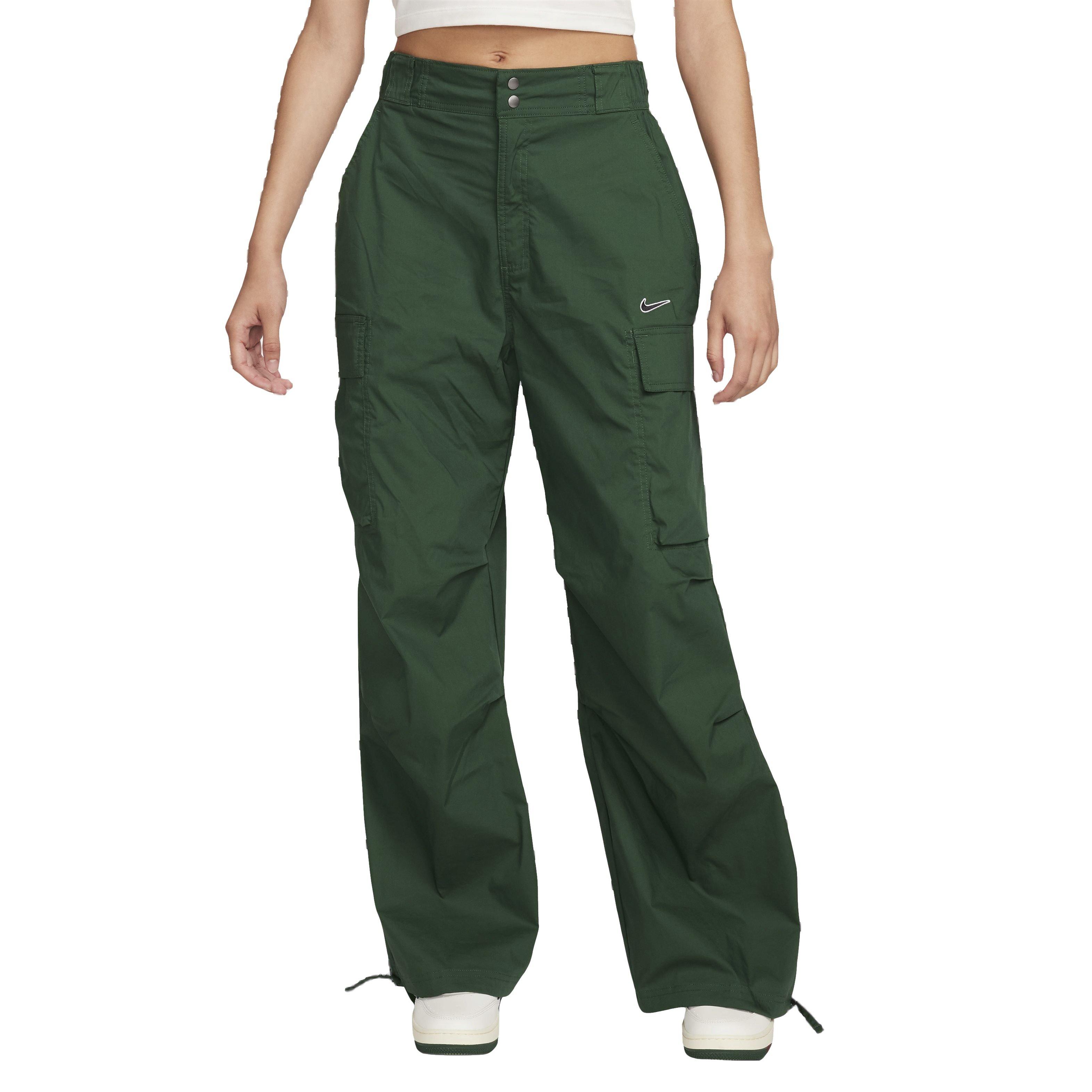 Nike Women's Sportswear High-Waisted Loose Woven Pants - GREEN Thumbnail View 1