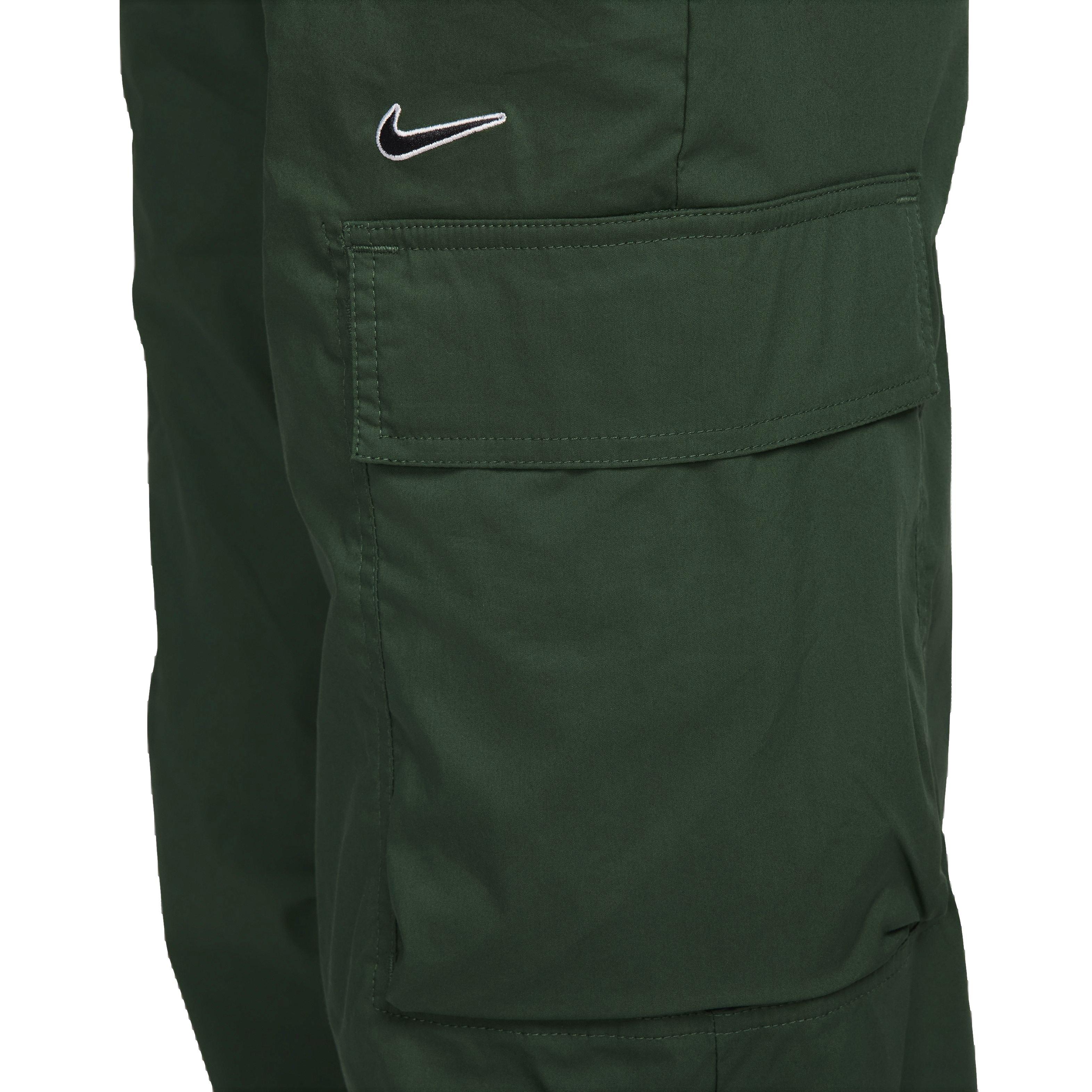 Nike Women's Sportswear High-Waisted Loose Woven Pants - GREEN Thumbnail View 4
