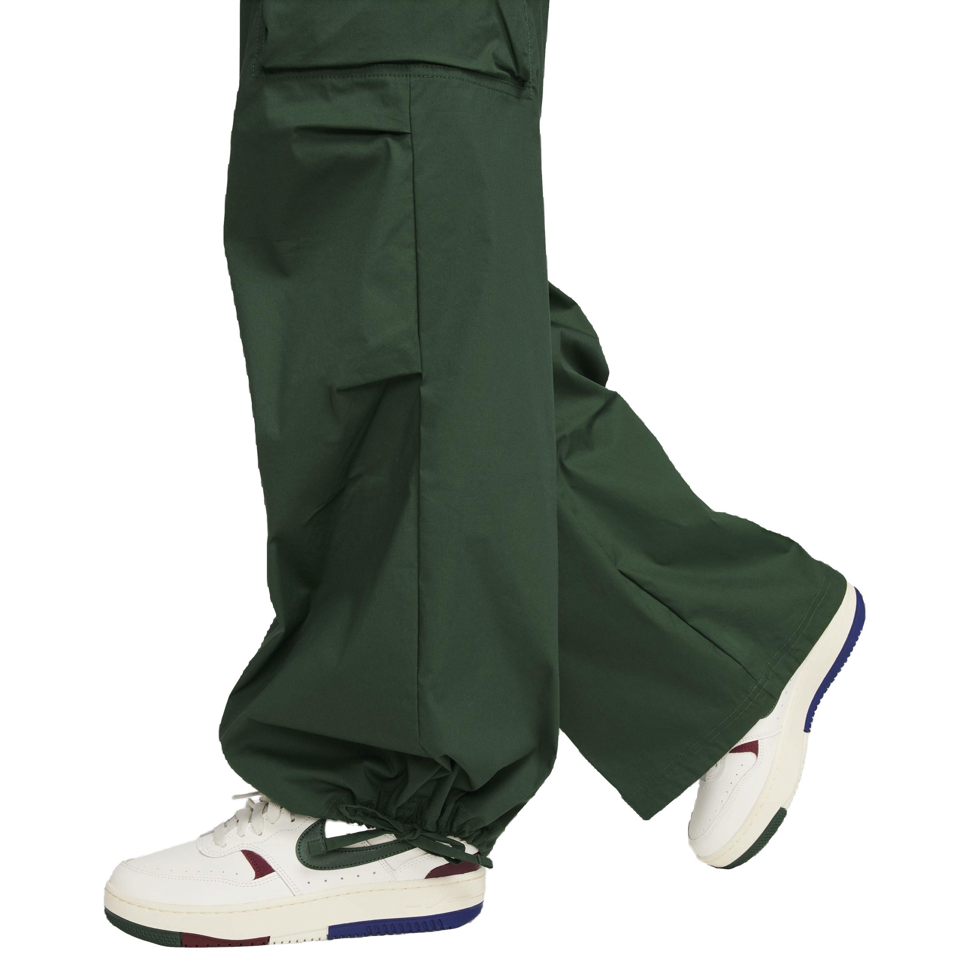Nike Women's Sportswear High-Waisted Loose Woven Pants - GREEN Thumbnail View 5