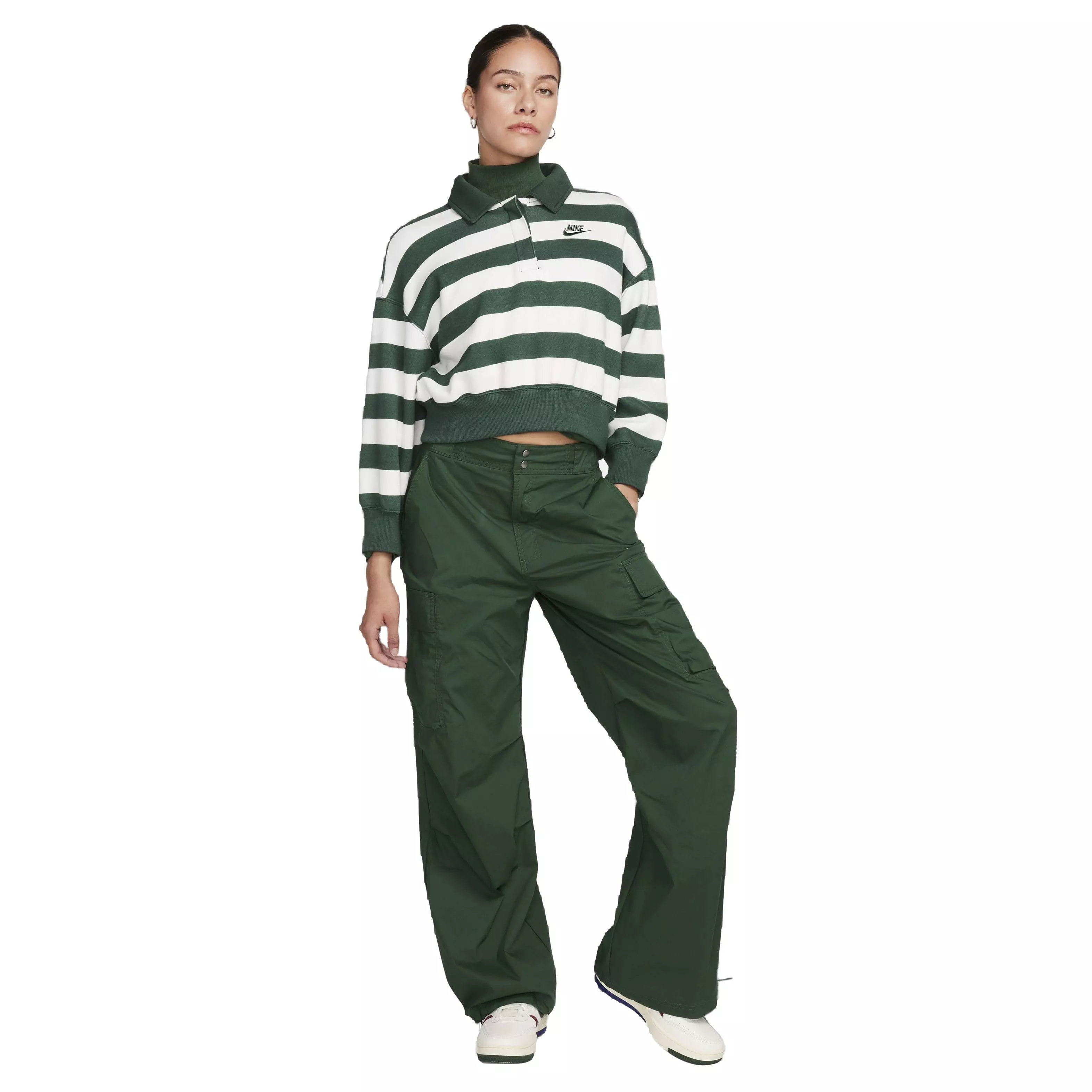 Nike Women's Sportswear High-Waisted Loose Woven Pants - GREEN