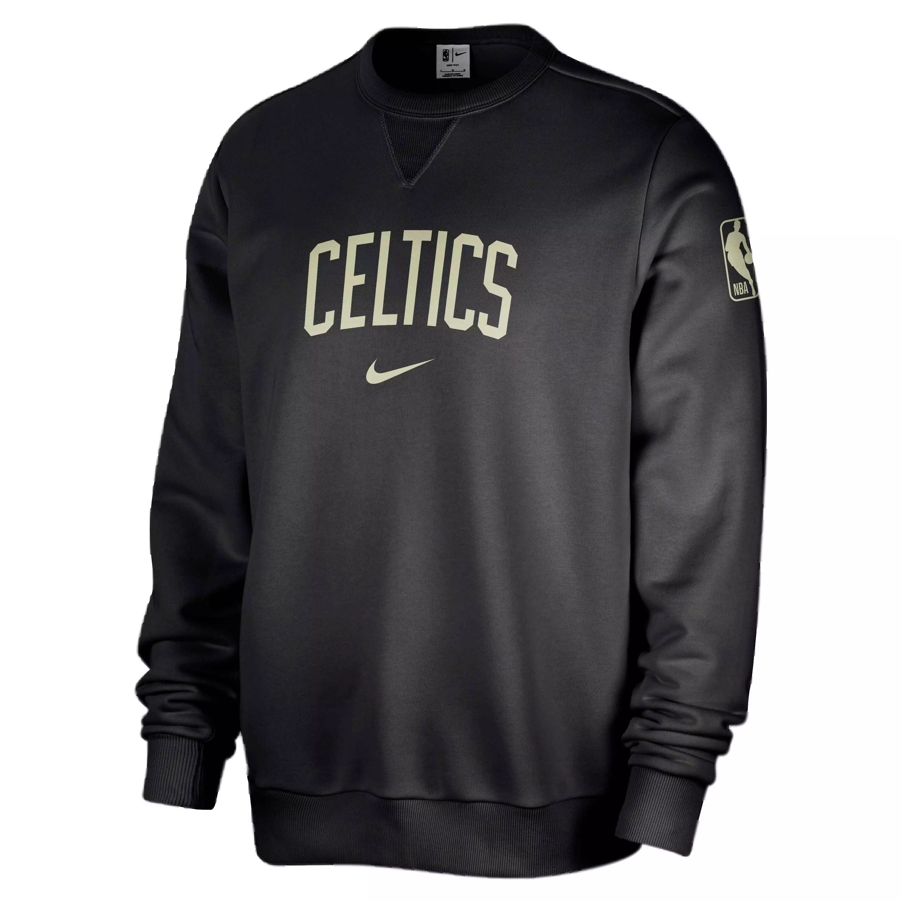 Nike Men's Dri-FIT NBA Boston Celtics Standard Issue Crew-Neck Sweatshirt -Black - BLACK