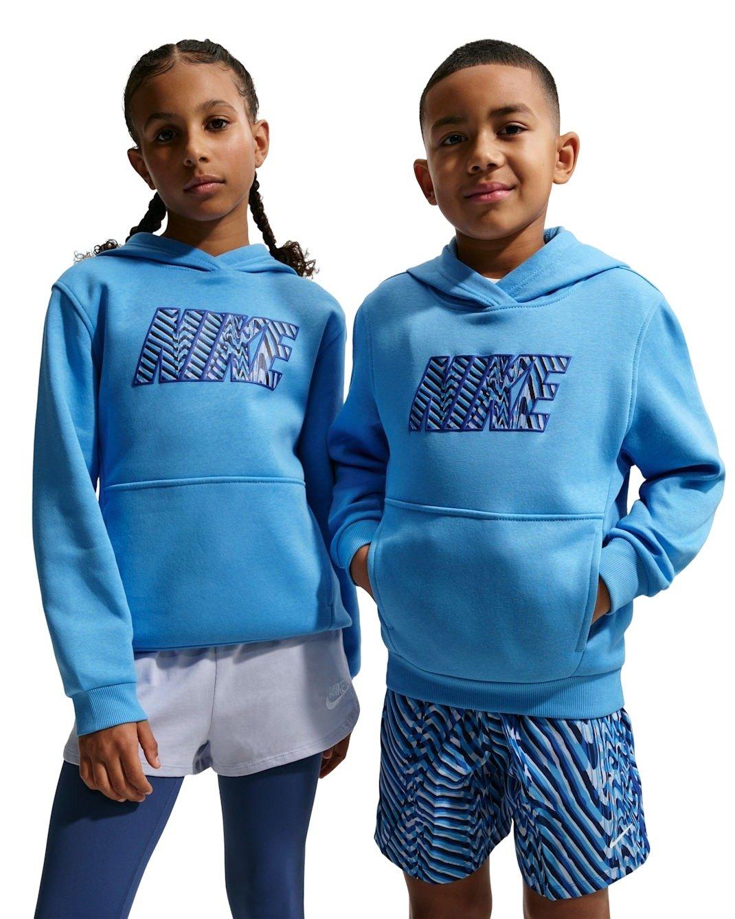 Nike Big Kids' Sportswear Club Fleece Graphic Pullover Hoodie - Blue - BLUE Thumbnail View 1