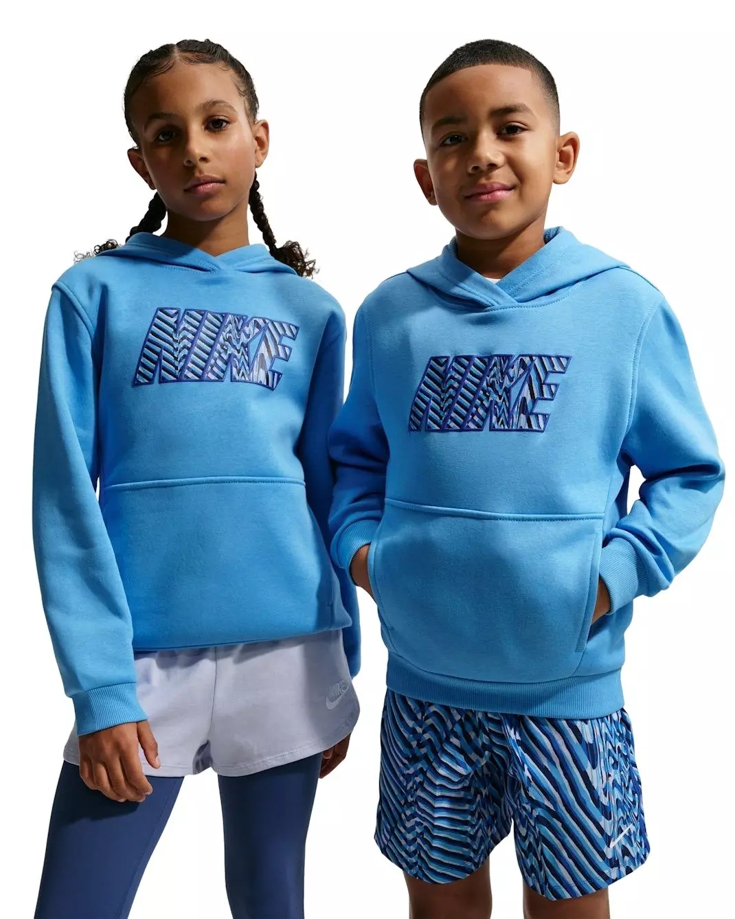 Nike Big Kids' Sportswear Club Fleece Graphic Pullover Hoodie - Blue - BLUE