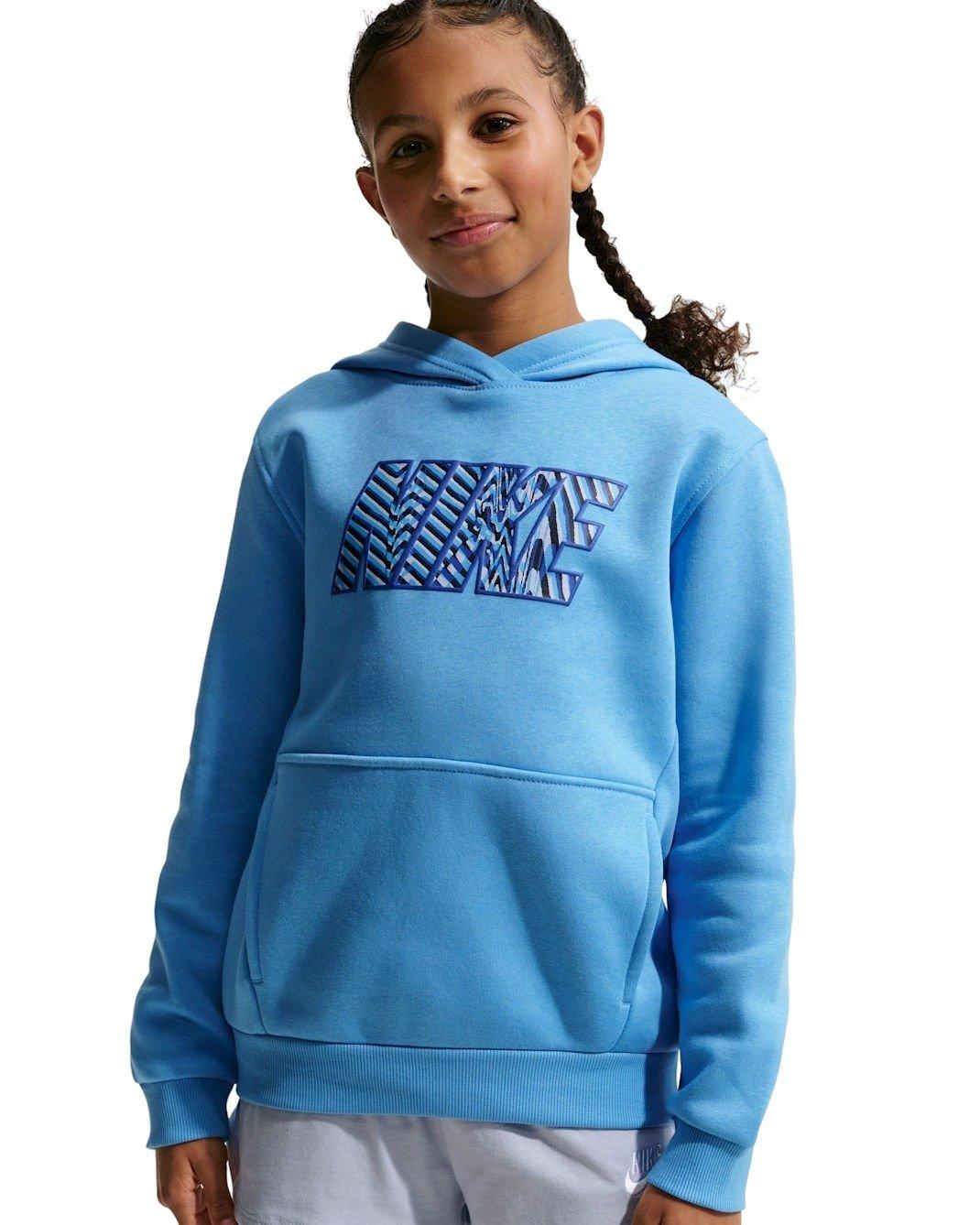 Nike Big Kids' Sportswear Club Fleece Graphic Pullover Hoodie - Blue - BLUE Thumbnail View 3