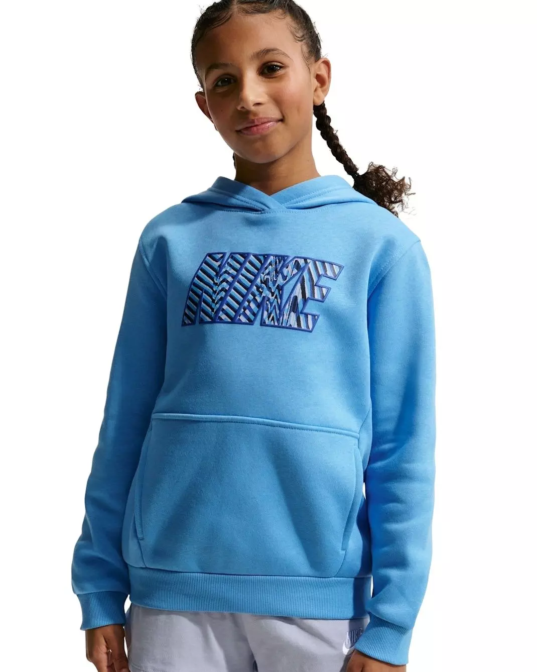 Nike Big Kids' Sportswear Club Fleece Graphic Pullover Hoodie - Blue - BLUE