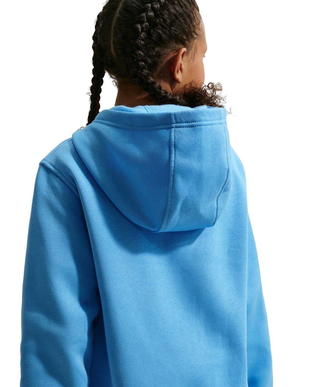 Nike Big Kids' Sportswear Club Fleece Graphic Pullover Hoodie - Blue - BLUE Thumbnail View 4