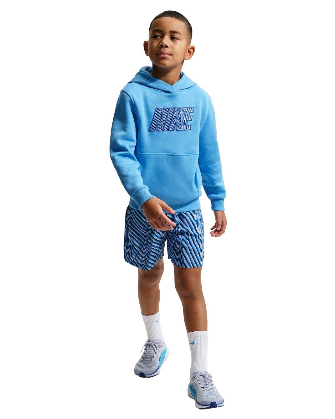 Nike Big Kids' Sportswear Club Fleece Graphic Pullover Hoodie - Blue - BLUE Thumbnail View 5