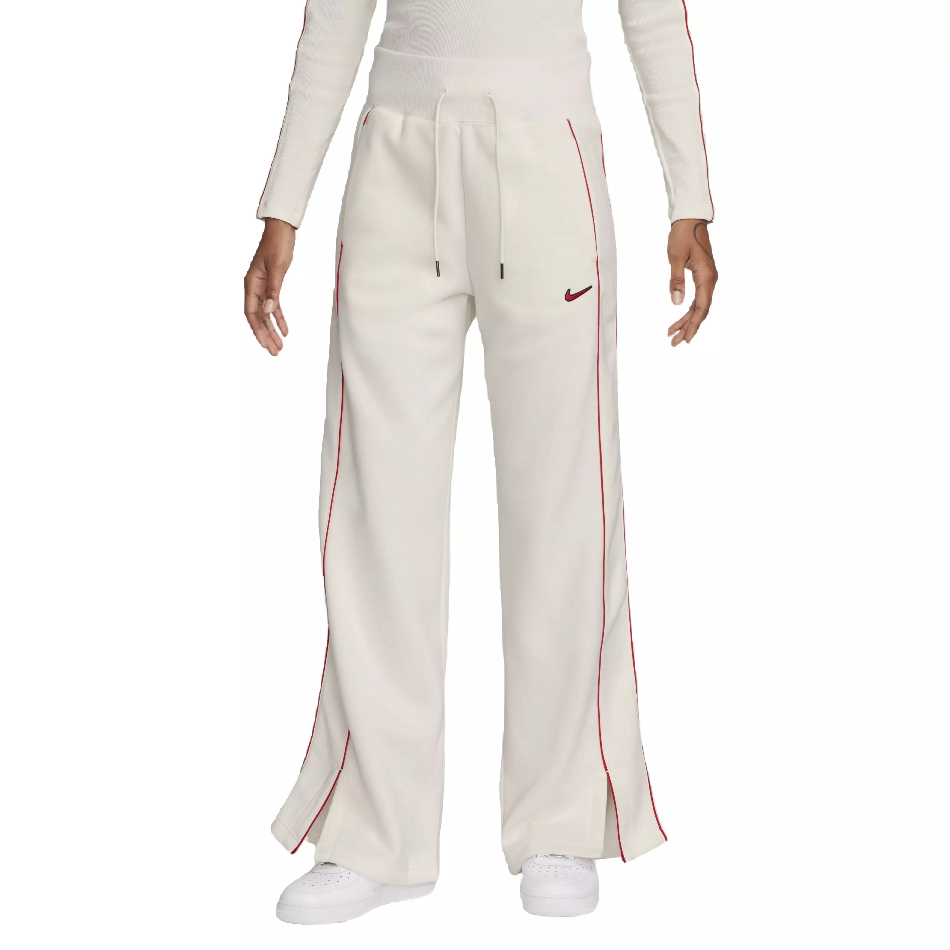Nike Women's Sportswear Phoenix Fleece High-Waisted Open-Hem Sweatpants - WHITE