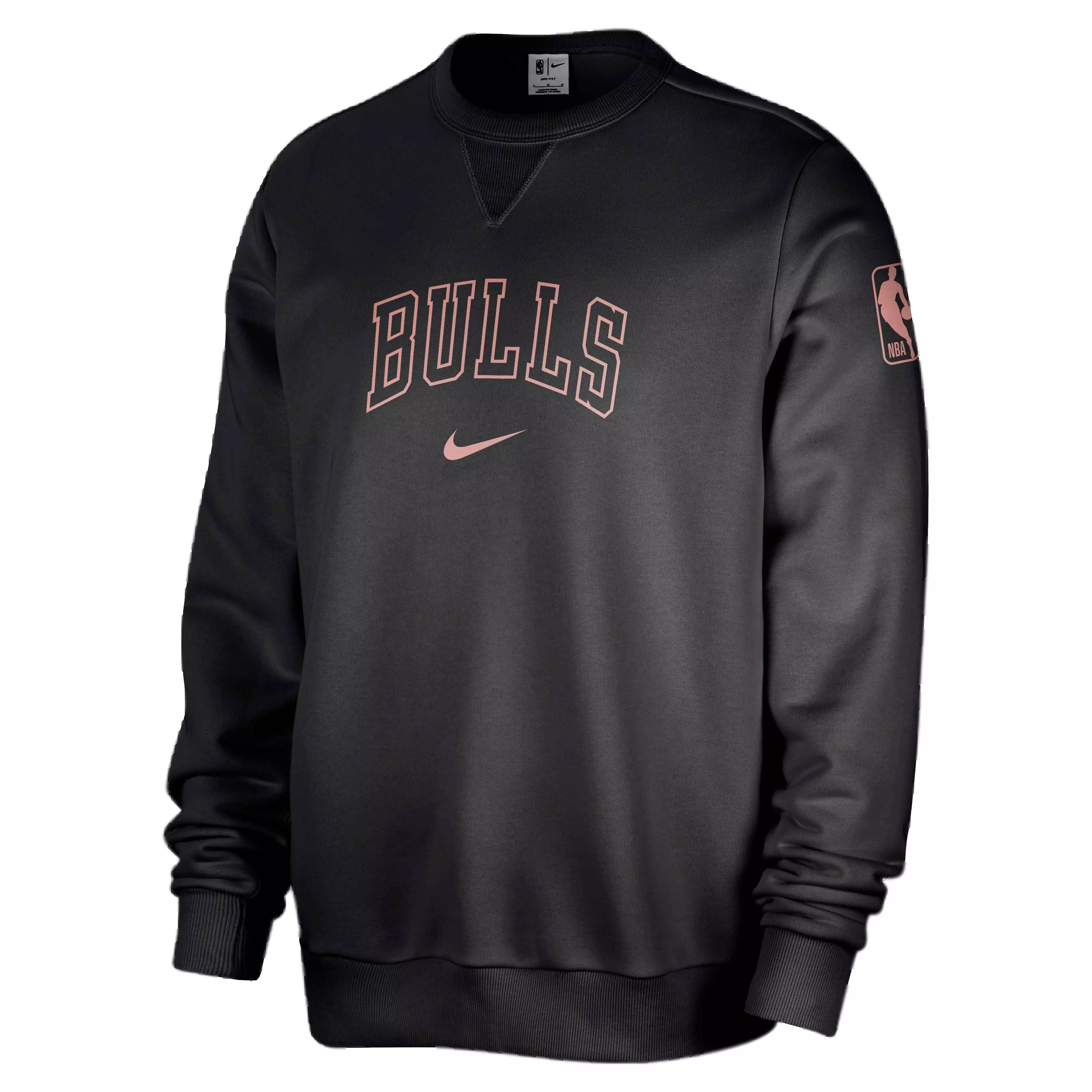 Nike Men's Dri-FIT NBA Chicago Bulls Standard Issue Crew-Neck Sweatshirt -Black - BLACK