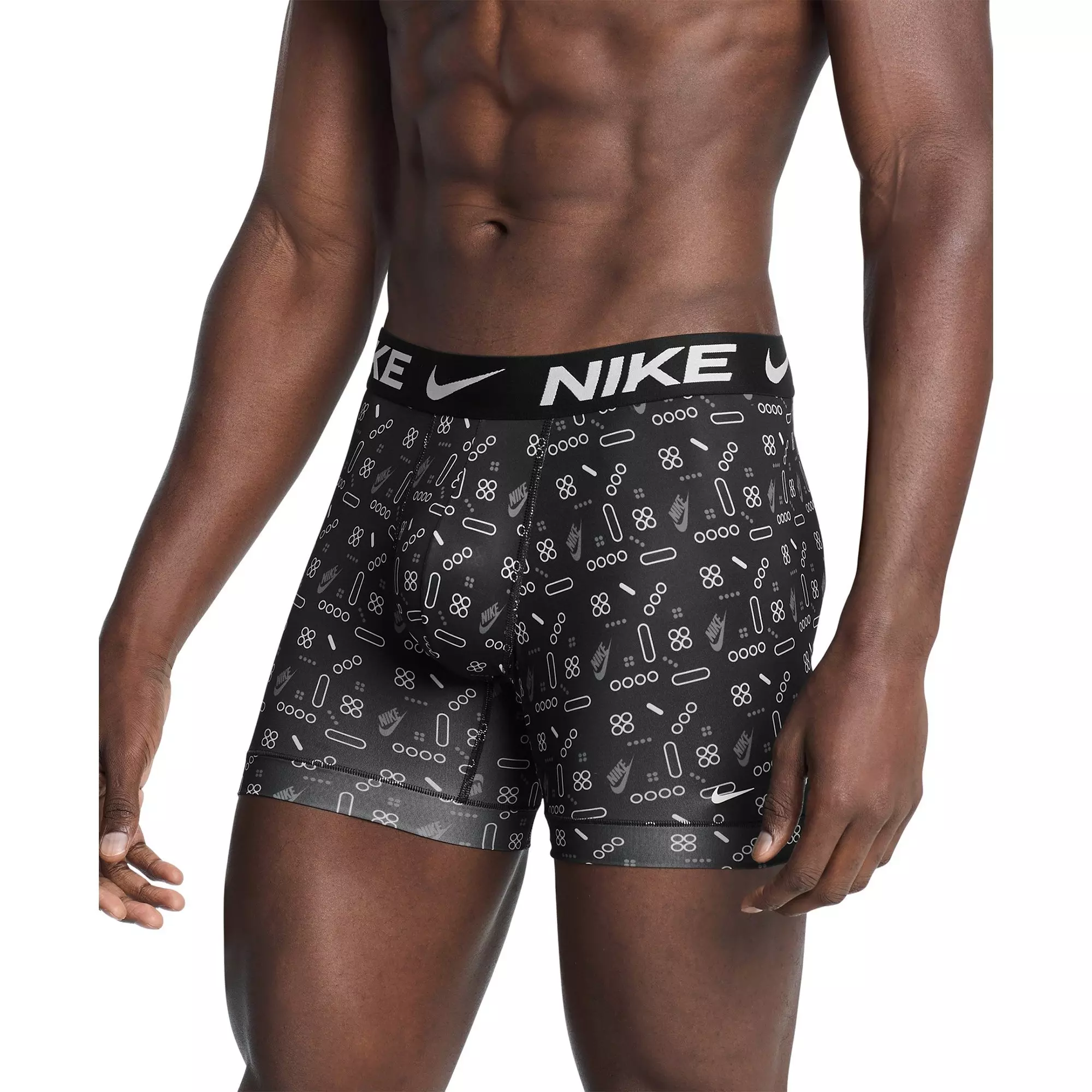 Nike Men's Dri-FIT Essential Micro Underwear (3 Pack) - Black/Grey/Red - BLACK/GREY/RED