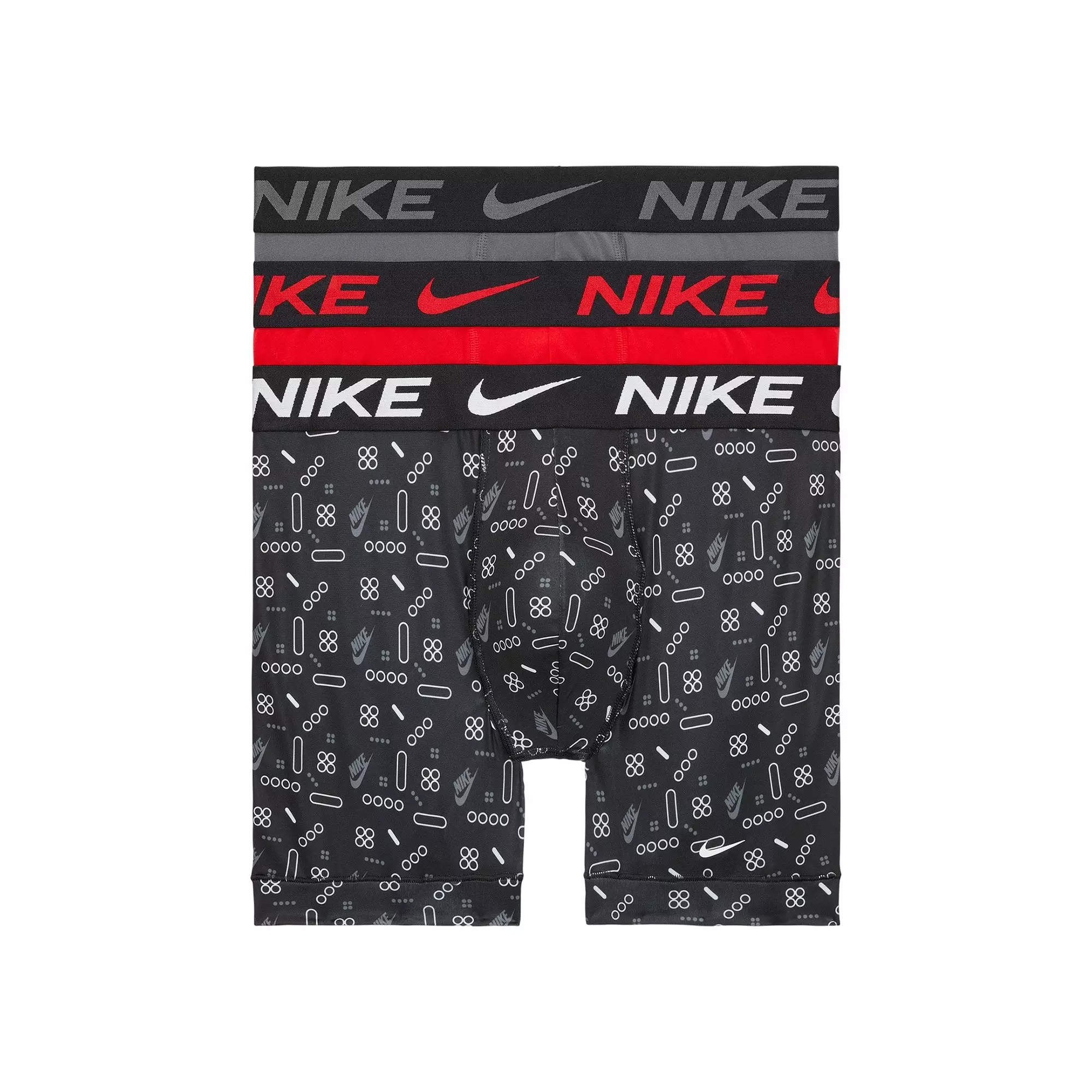 Nike Men's Dri-FIT Essential Micro Underwear-3PK - BLACK/GREY/RED