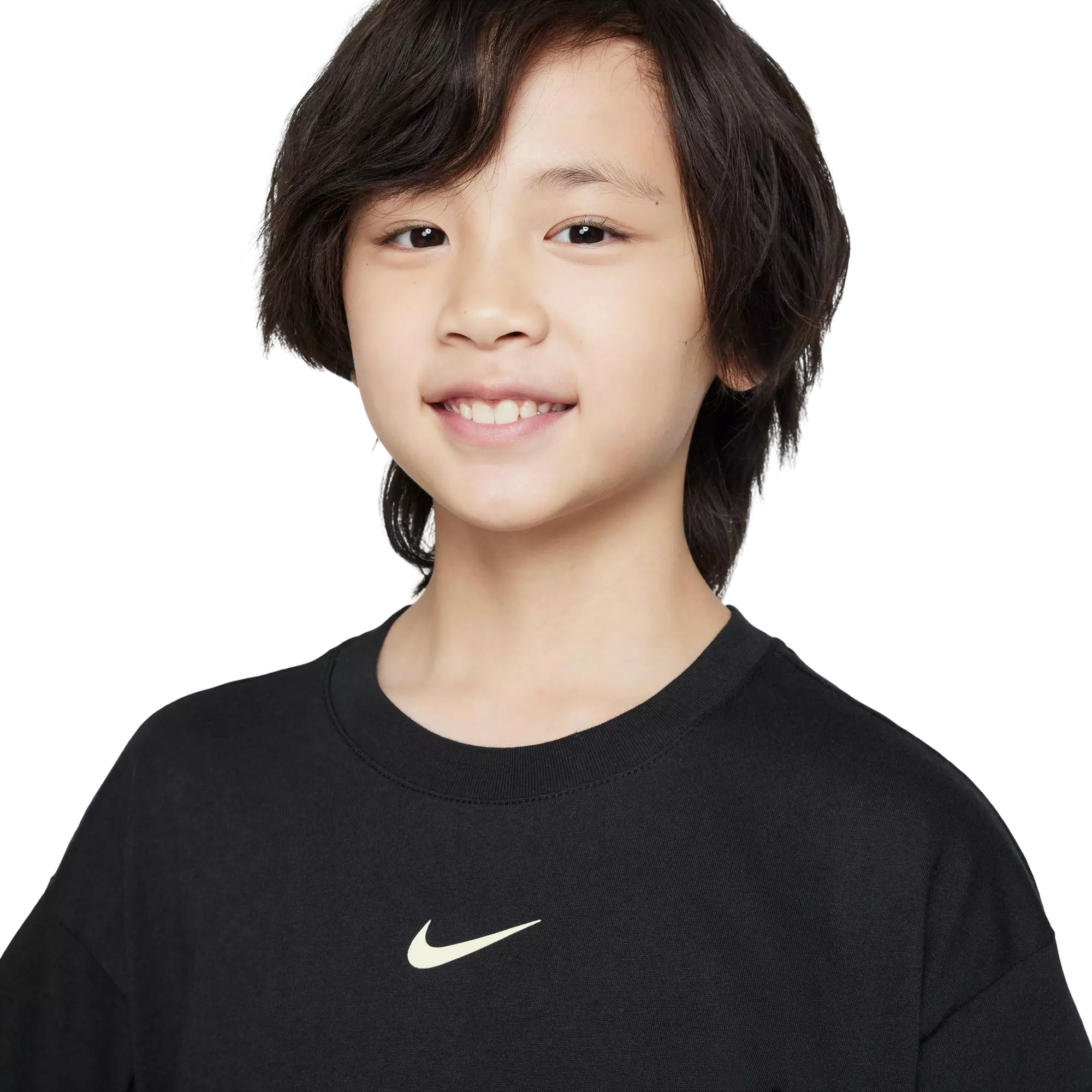 Nike Big Boys' Sportswear Swoosh Tee - Black - BLACK