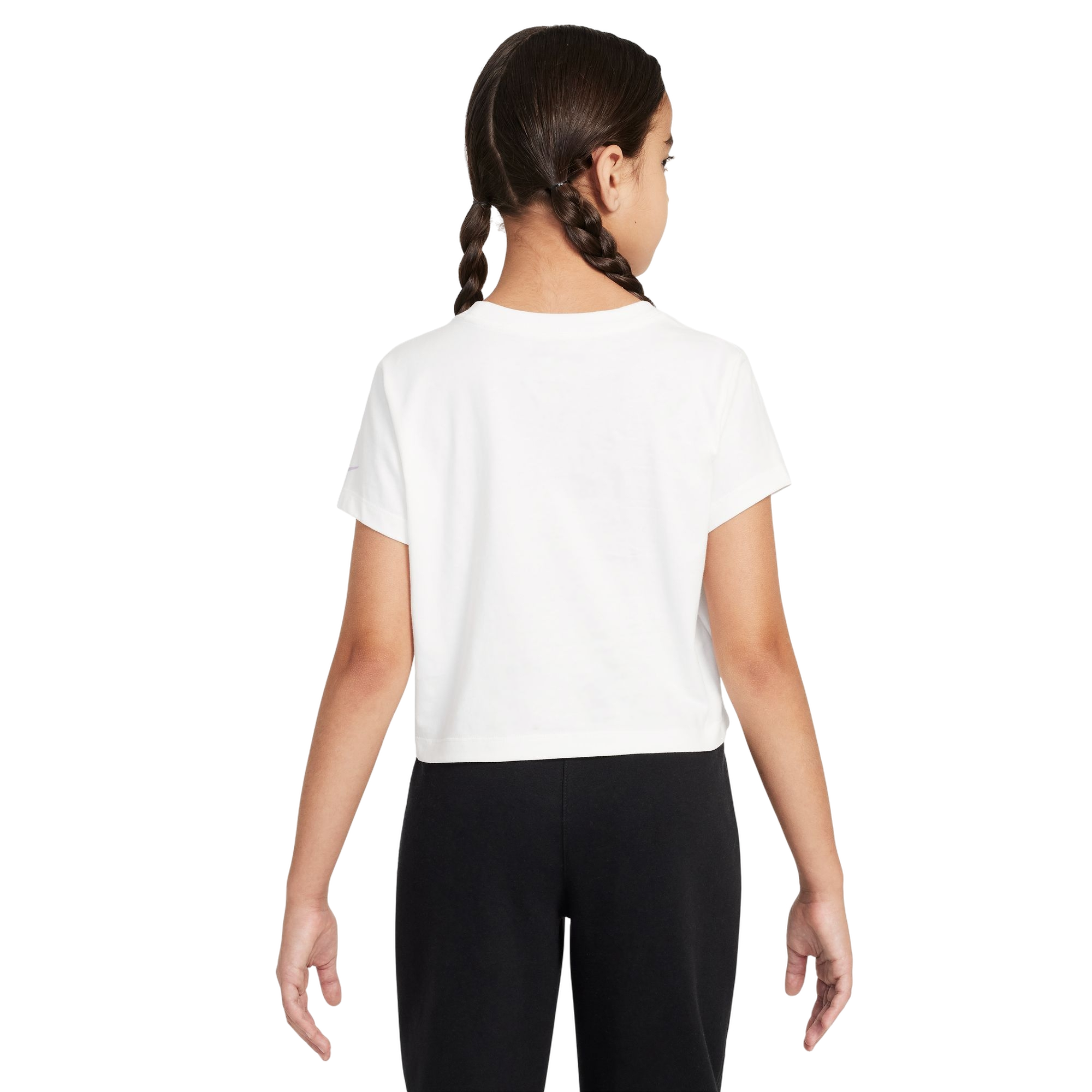 Nike Big Girls' Sportswear Cropped Tee - White - WHITE Thumbnail View 2