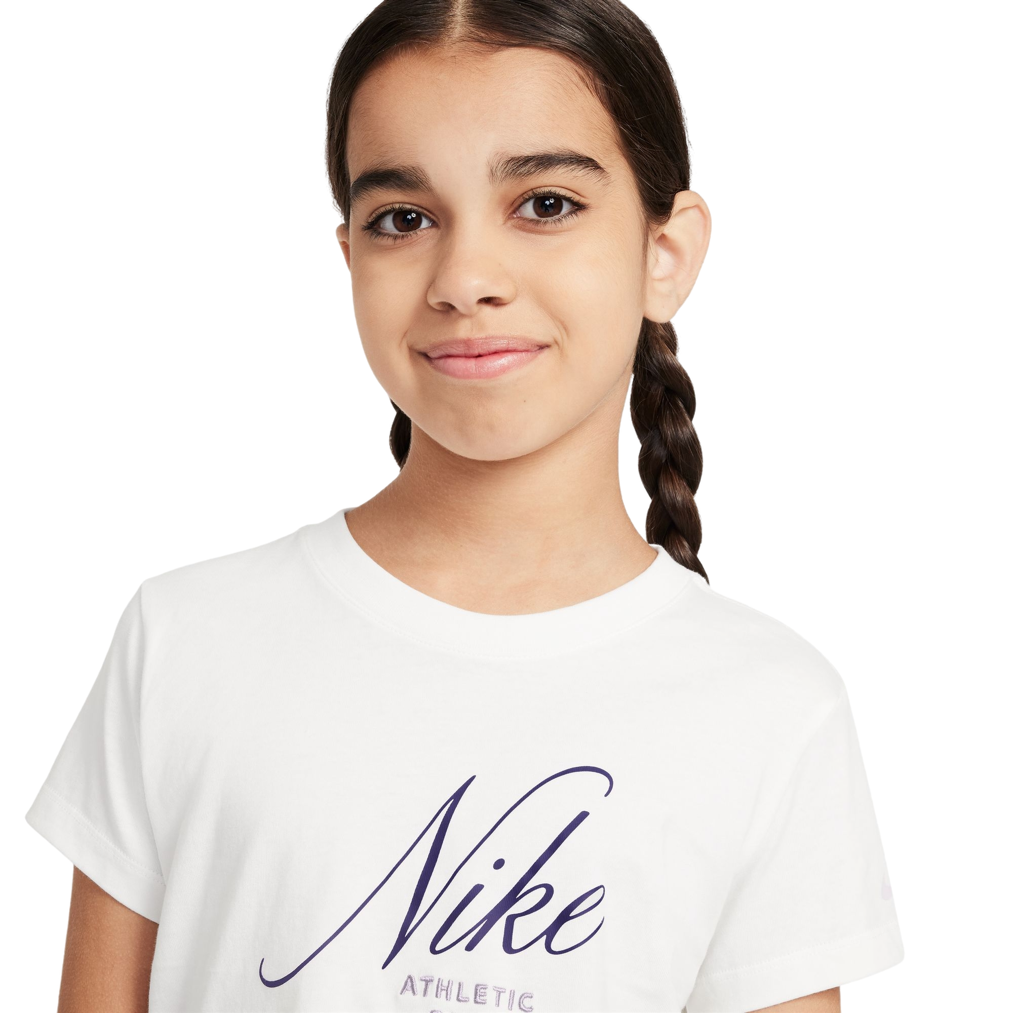 Nike Big Girls' Sportswear Cropped Tee - White - WHITE Thumbnail View 3