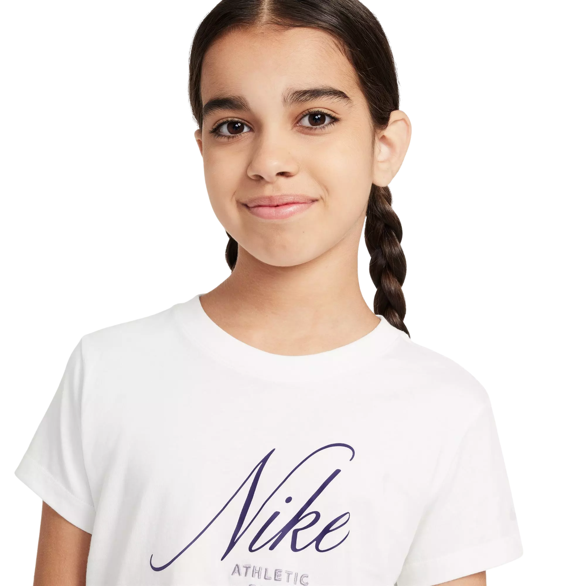 Nike Big Girls' Sportswear Cropped Tee - White - WHITE