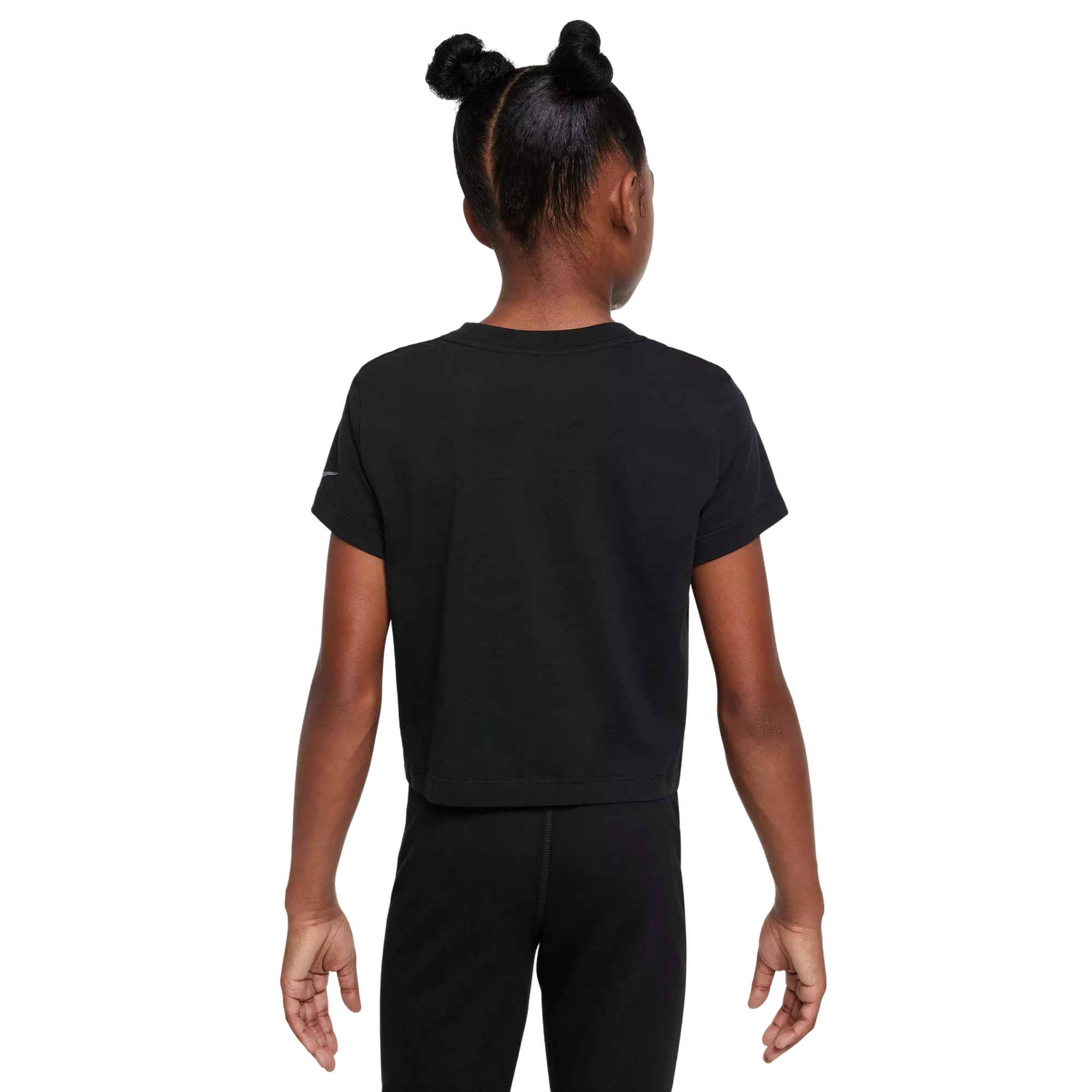 Nike Big Girls' Sportswear Cropped Tee - Black/Pink - BLACK/PINK