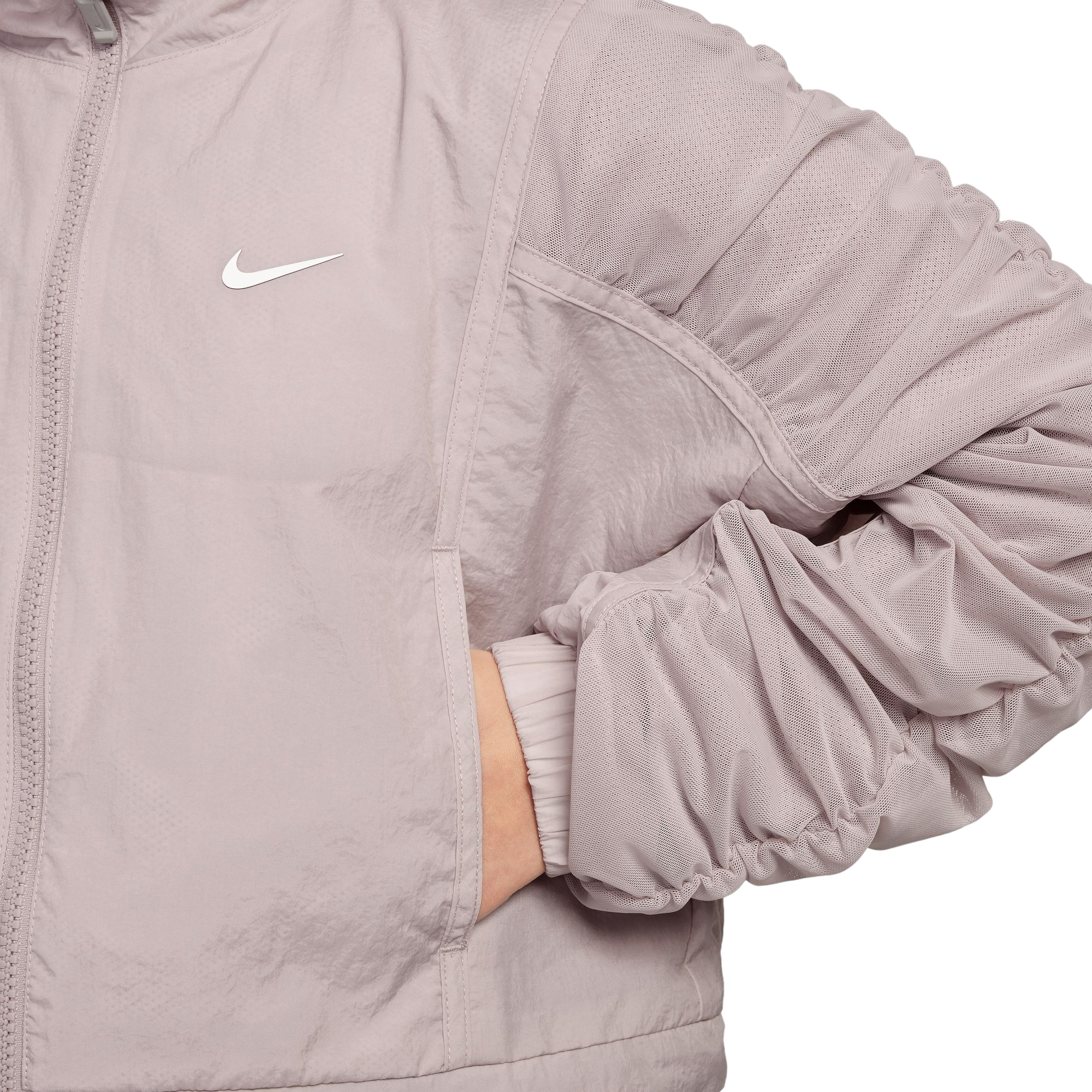 Nike Big Girls' Sportswear Woven Jacket - Mauve - MAUVE Thumbnail View 3