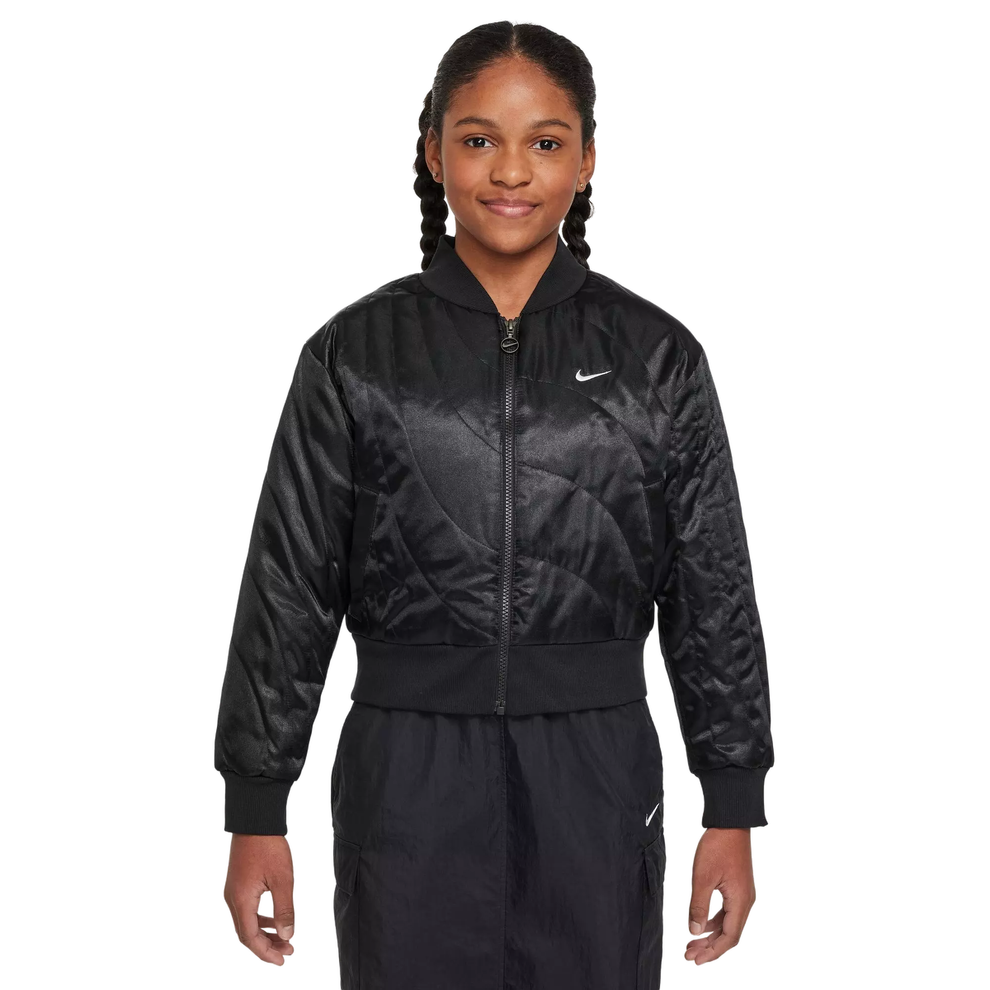 Nike Big Girls' Sportswear Bomber Jacket - Black - BLACK