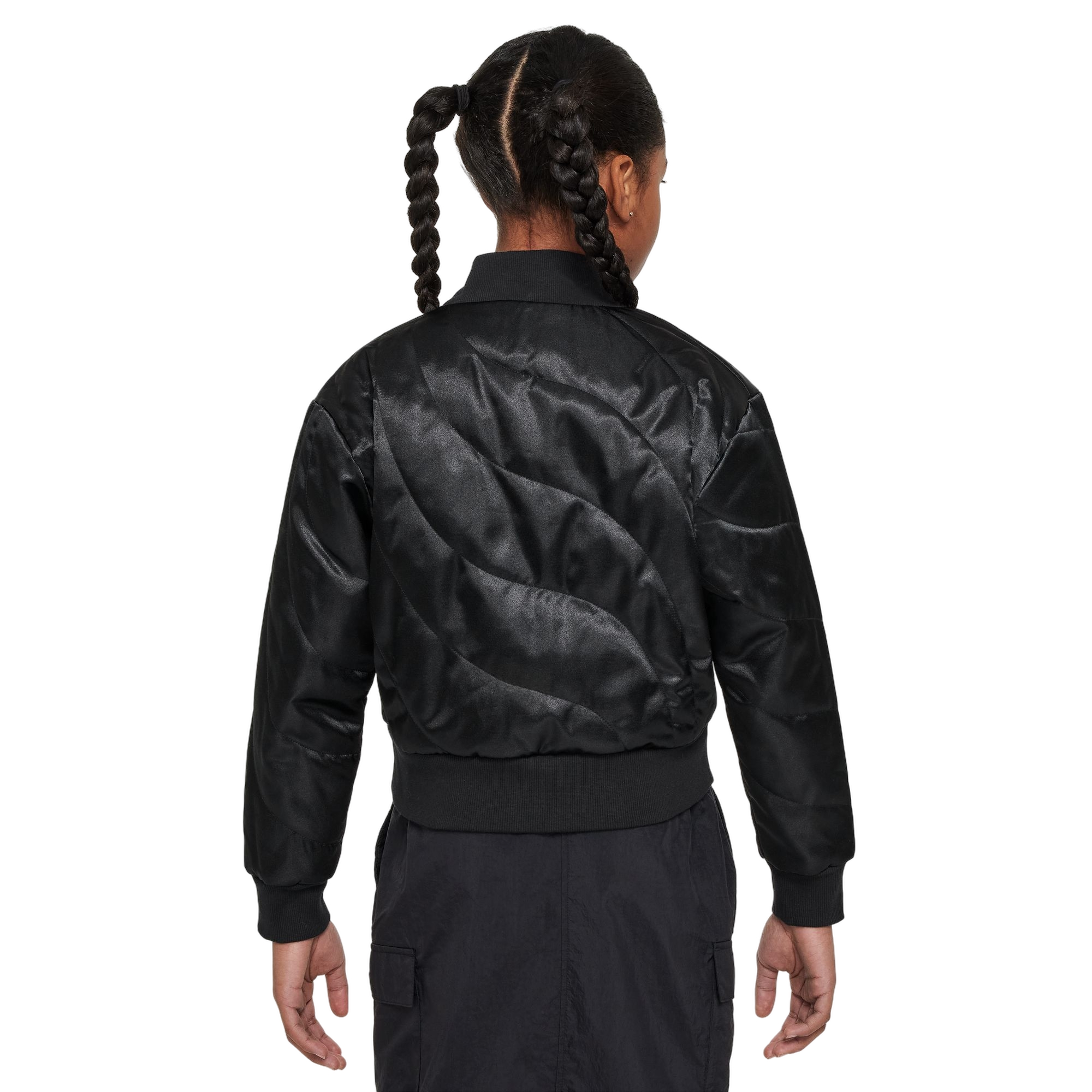 Nike Big Girls' Sportswear Bomber Jacket - Black - BLACK Thumbnail View 2