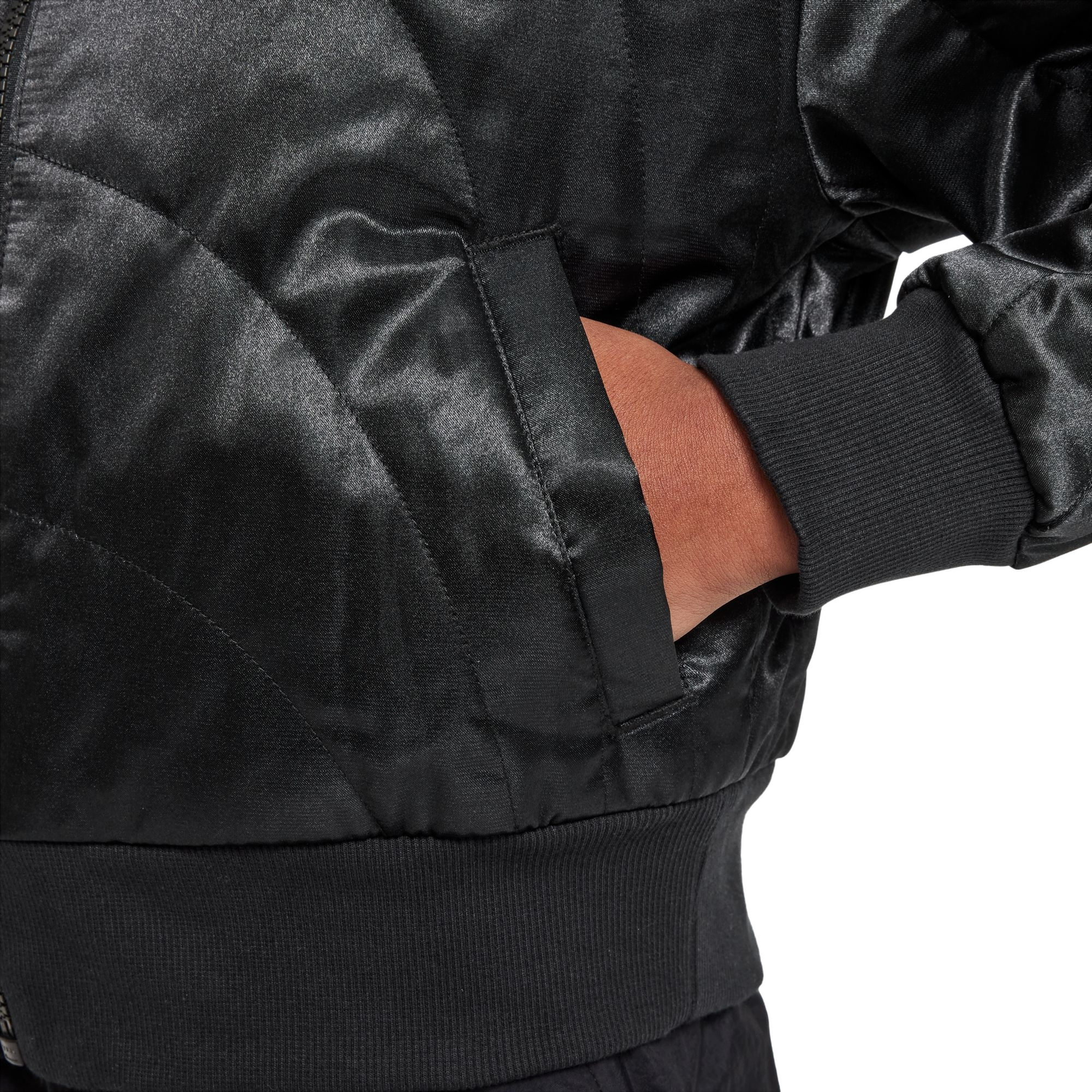 Nike Big Girls' Sportswear Bomber Jacket - Black - BLACK Thumbnail View 3