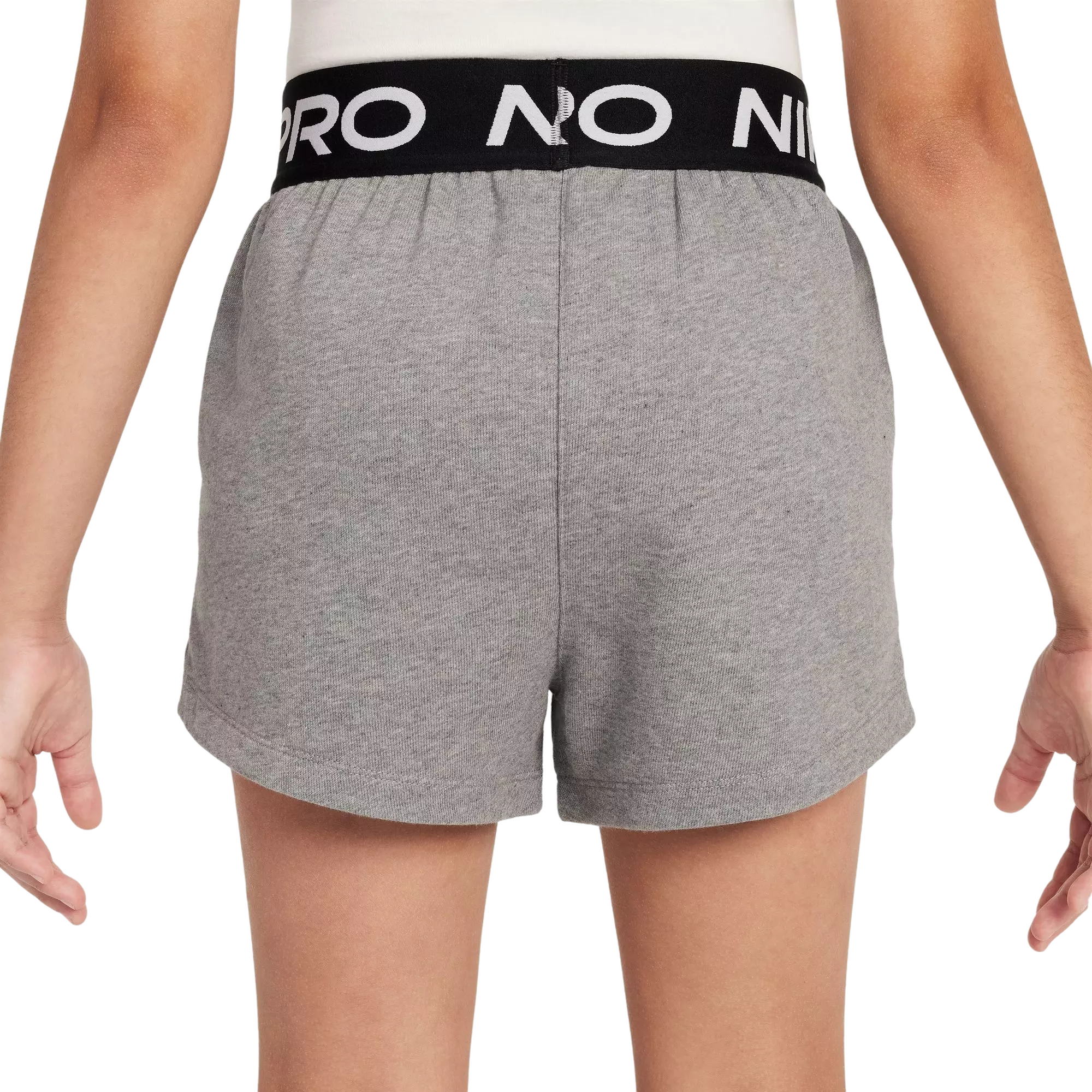Nike Big Girls' Pro Dri-FIT Fleece Shorts - GREY