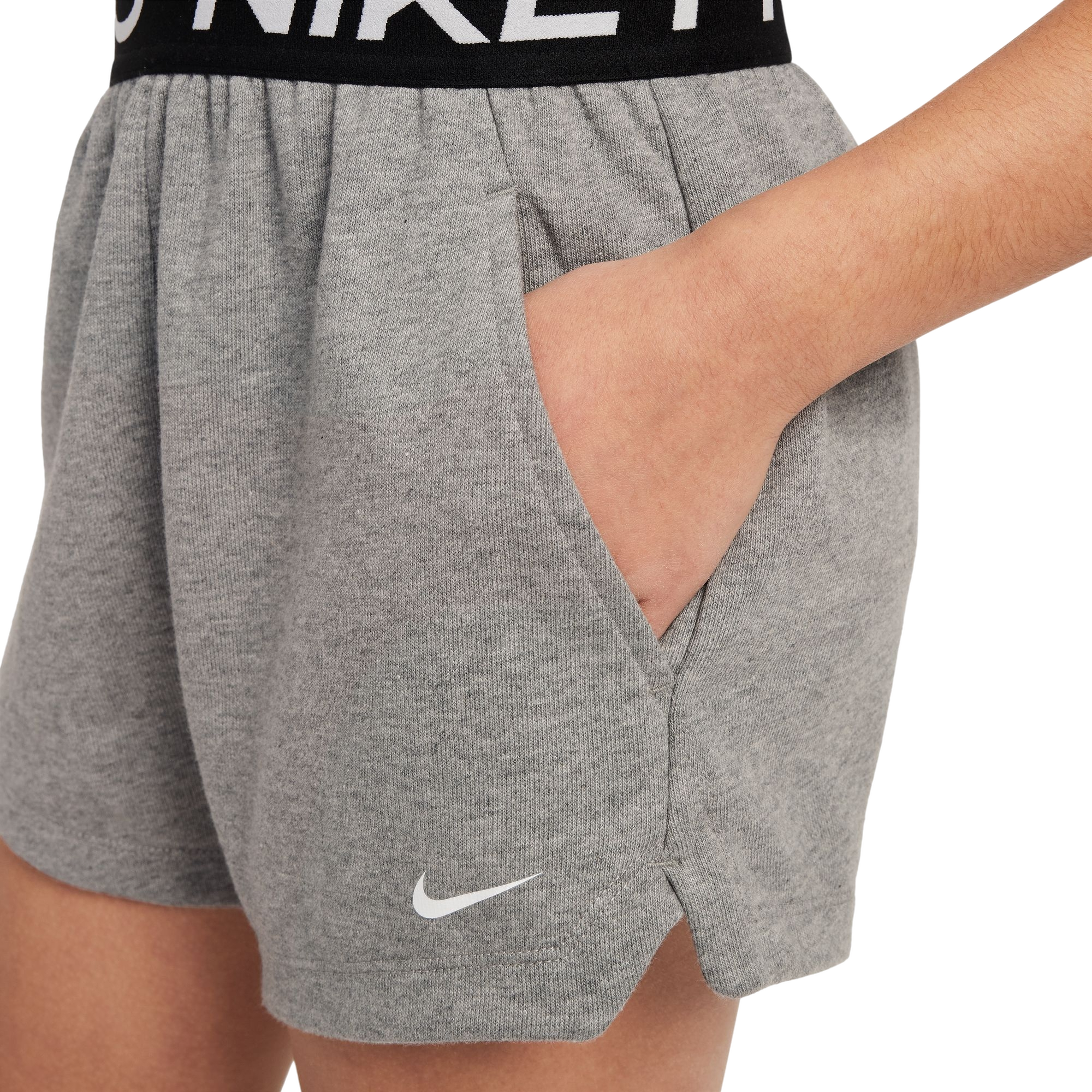 Nike Pro Dri-FIT Fleece Big Girls' Shorts - Grey