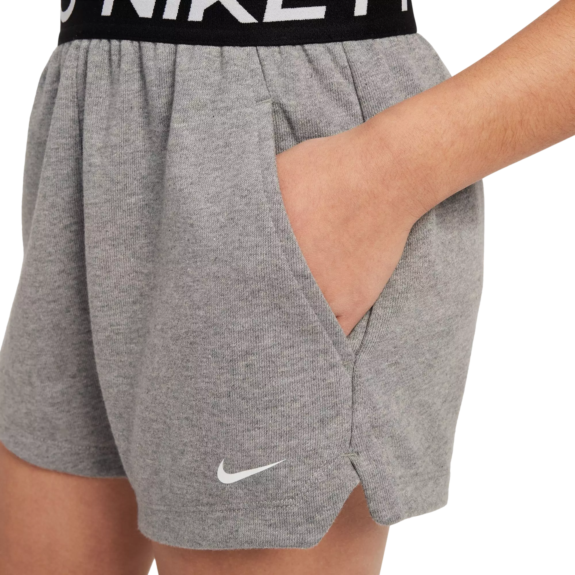 Nike Big Girls' Pro Dri-FIT Fleece Shorts - Grey - GREY