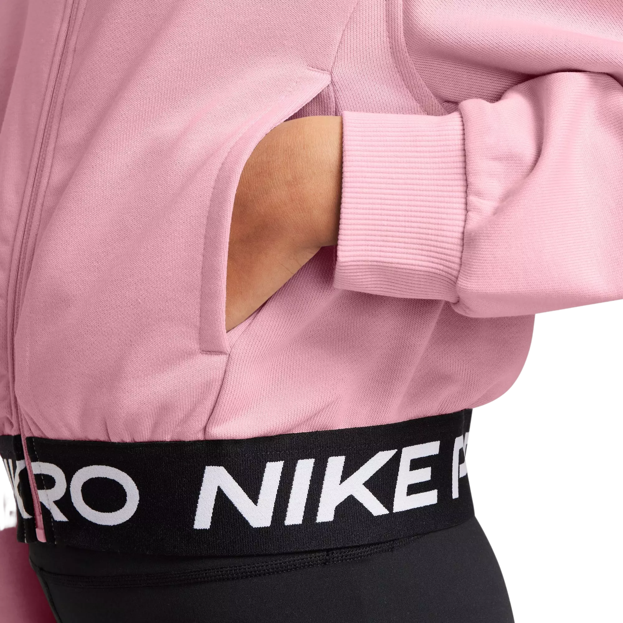 Nike Big Girls' Pro Dri-Fit Fleece Full-Zip Jacket - PINK
