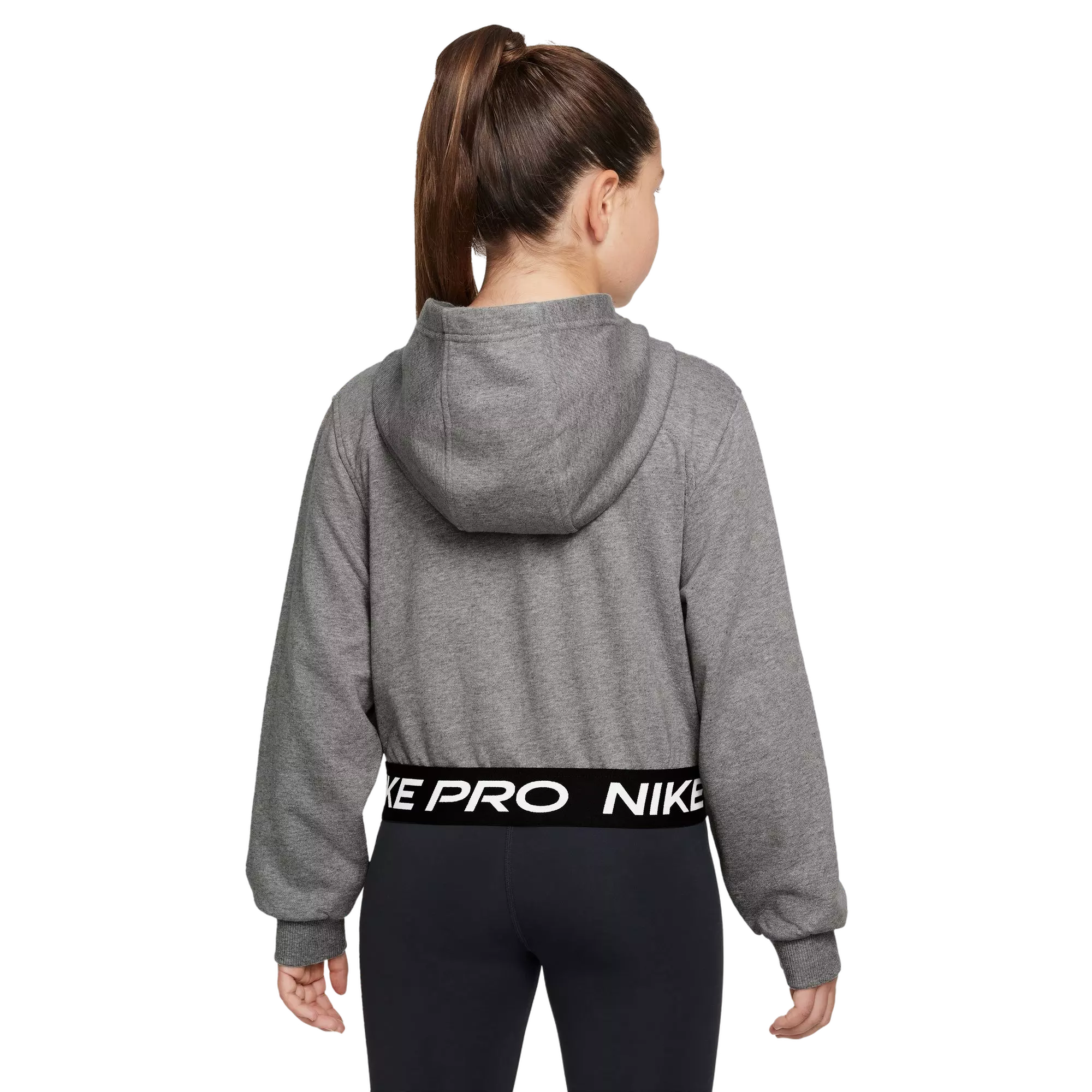 Nike Big Girls' Pro Dri-FIT Fleece Full-Zip Jacket-Grey - GREY