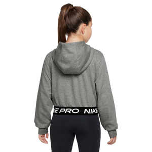 Nike Big Girls' Pro Dri-FIT Fleece Full-Zip Jacket-Grey
