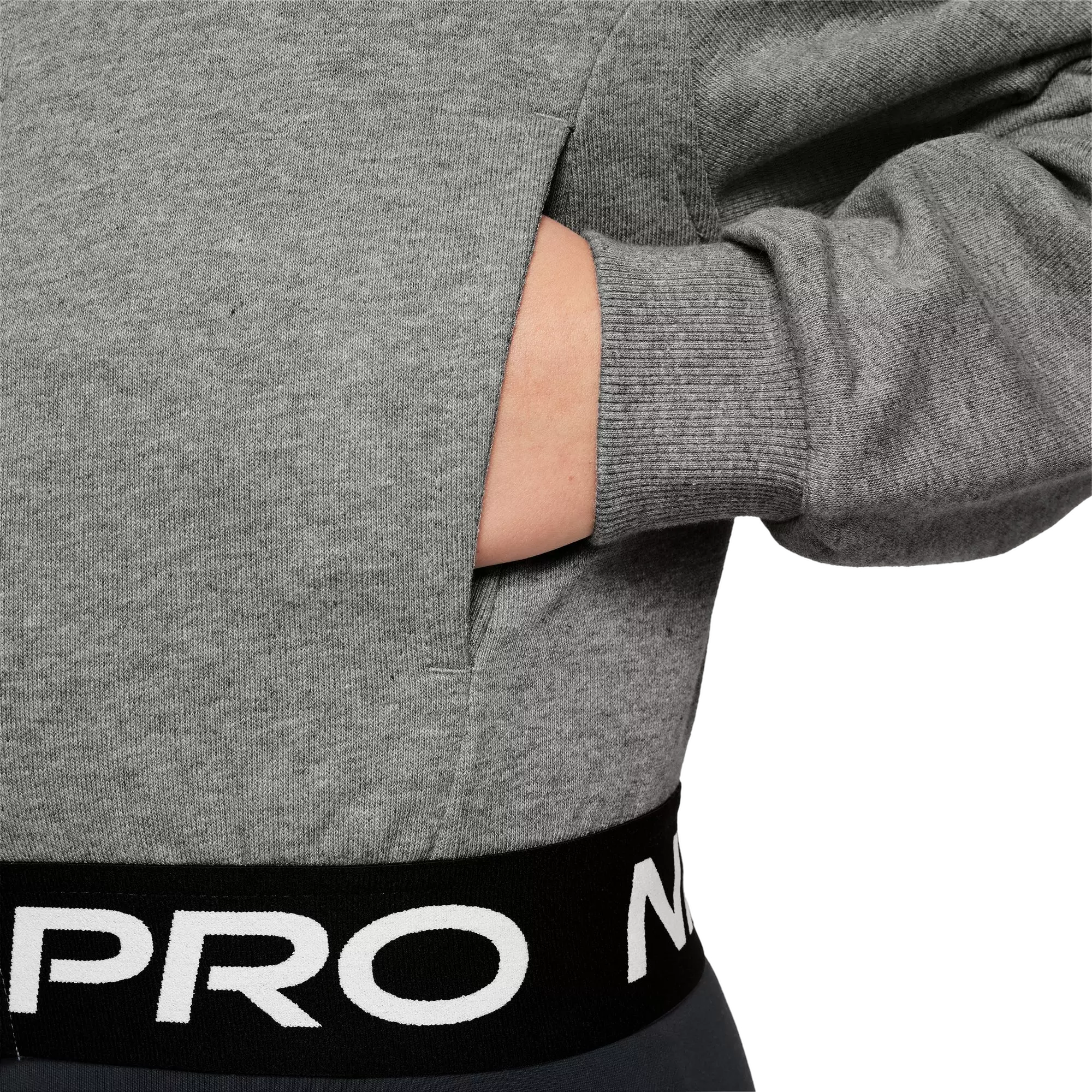 Nike Big Girls' Pro Dri-FIT Fleece Full-Zip Jacket-Grey - GREY