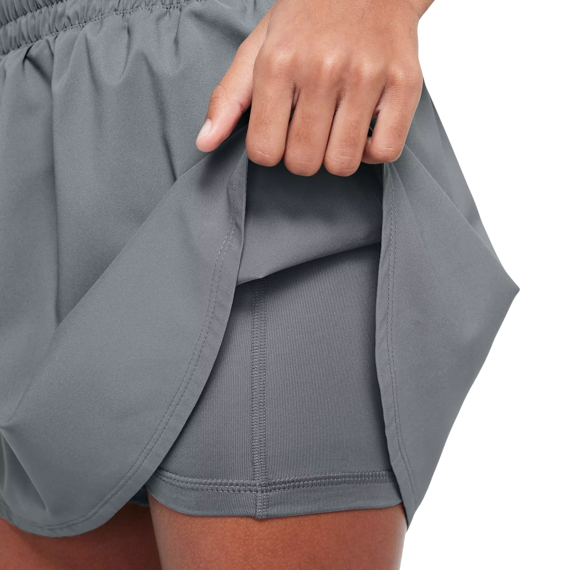 Nike Big Girls' One Dri-FIT High-Waisted Skort-Grey - GREY