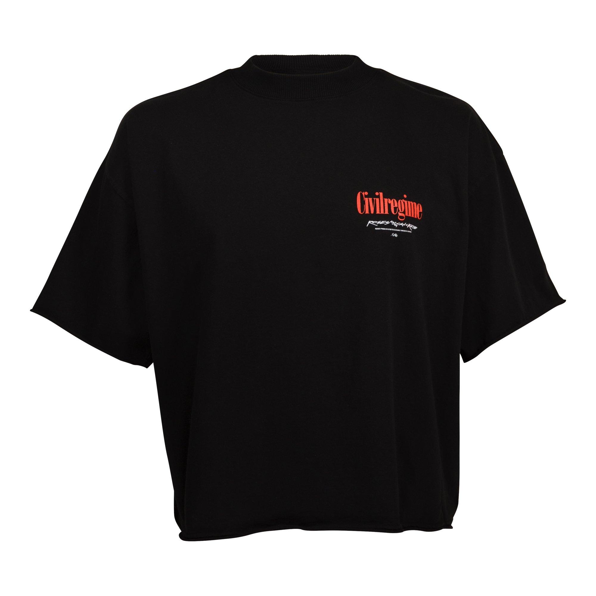 Civil Regime Men's Concrete Rose Cropped Tee - BLACK Thumbnail View 1
