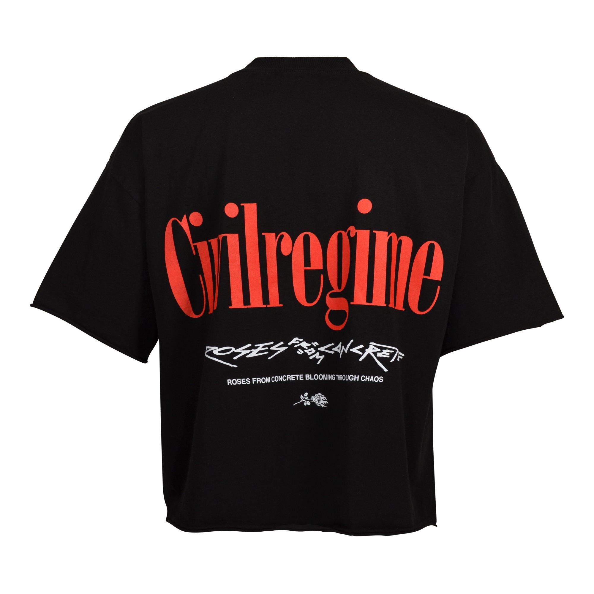Civil Regime Men's Concrete Rose Cropped Tee - BLACK Thumbnail View 2