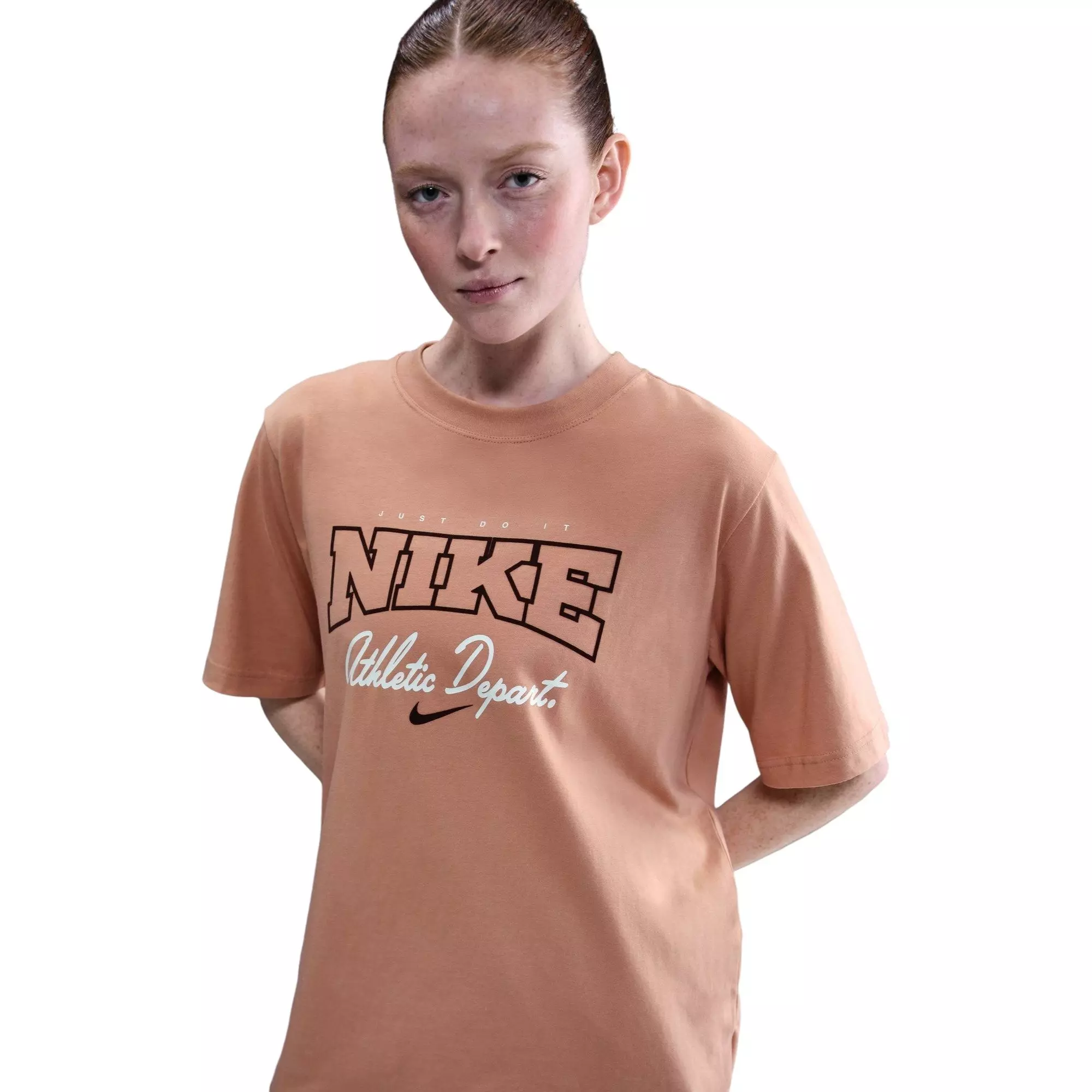 Nike Women's Sportswear Loose Short-Sleeve Graphic Tee - ROSE GOLD