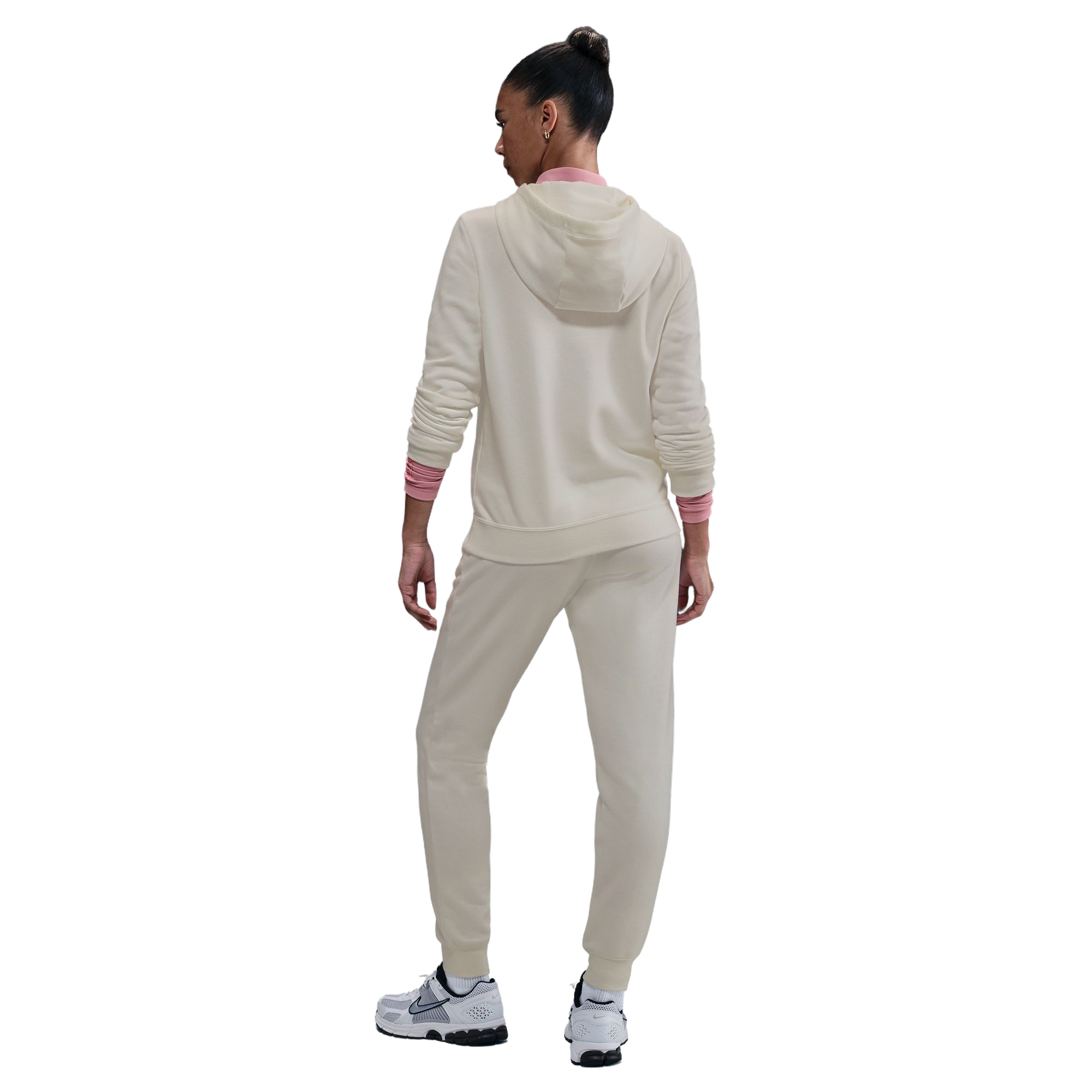 Nike Women's Sportswear Club Fleece Graphic Pullover Hoodie - WHITE/PINK Thumbnail View 2