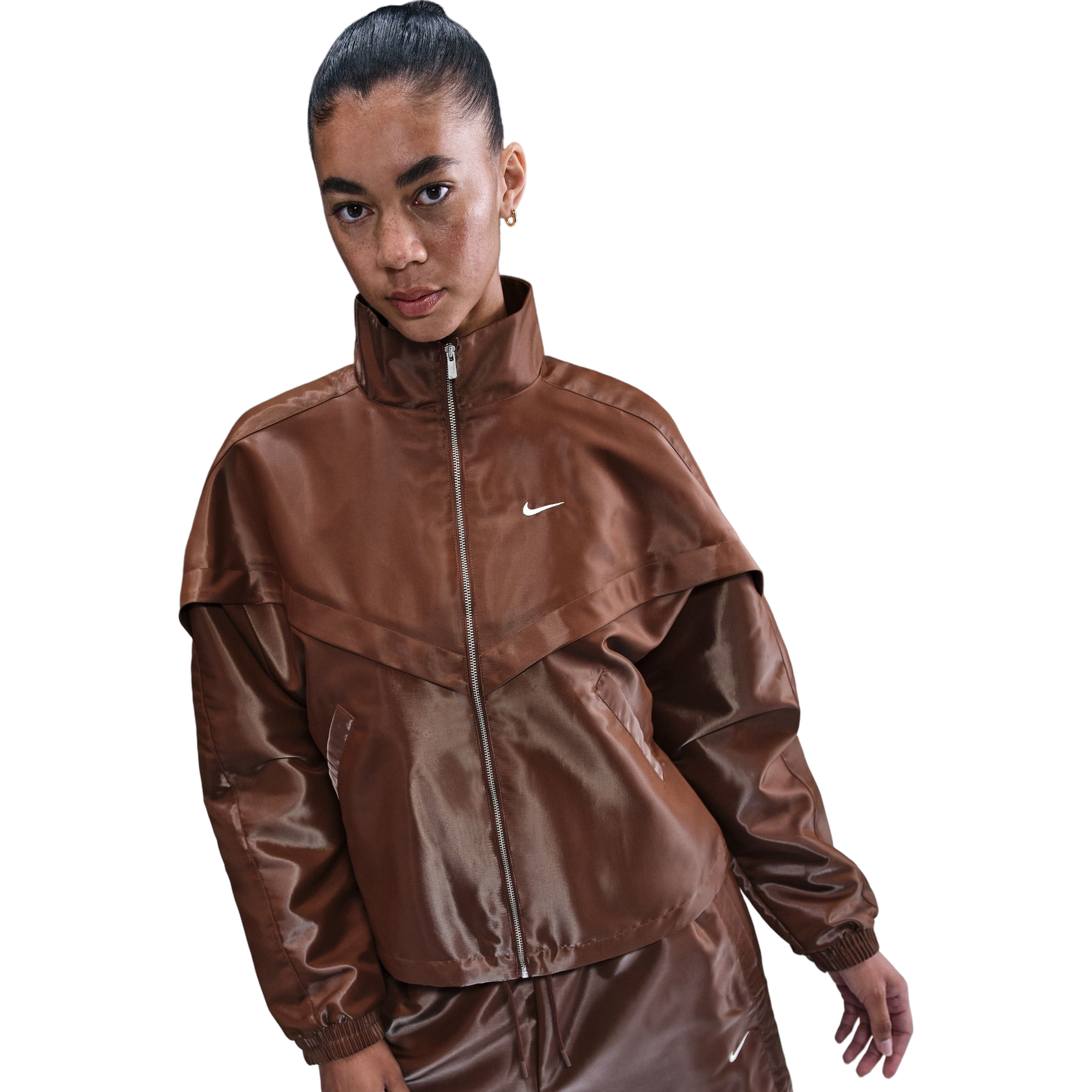 Nike Women's Sportswear Windrunner Jacket - BROWN Thumbnail View 3