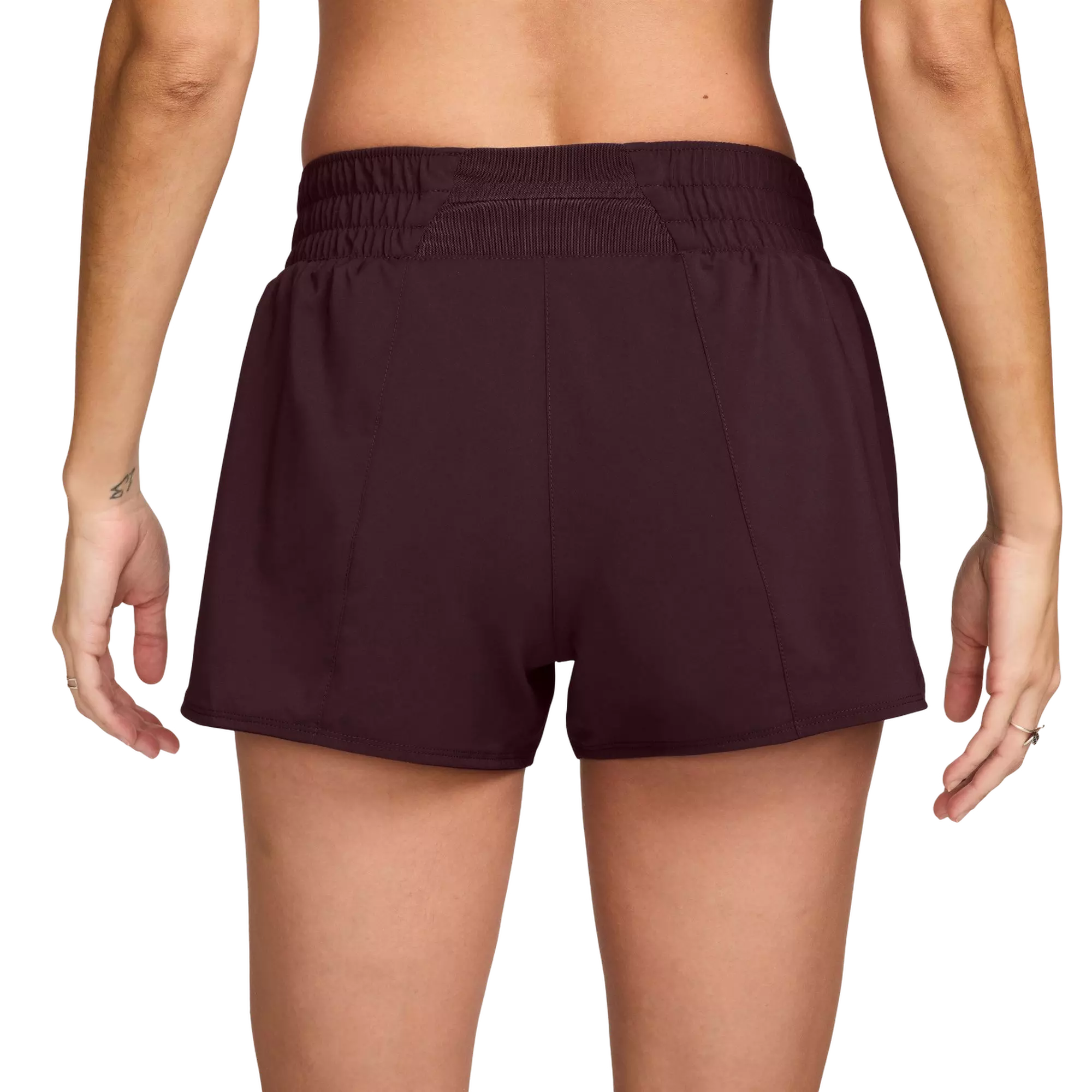 Nike Women's One Dri-FIT Mid-Rise 3" Brief-Lined Shorts - BURGUNDY
