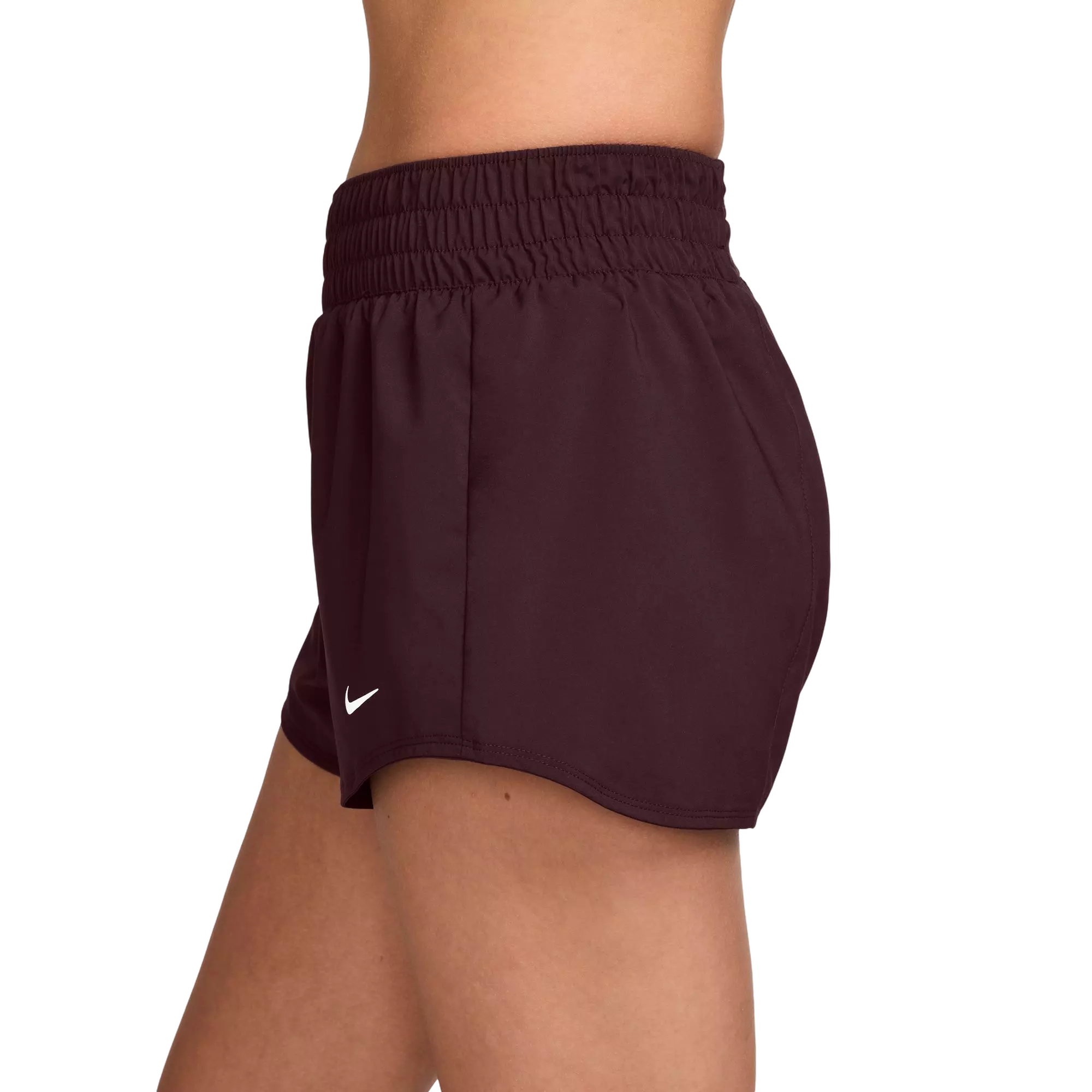 Nike Women's One Dri-FIT Mid-Rise 3" Brief-Lined Shorts - BURGUNDY