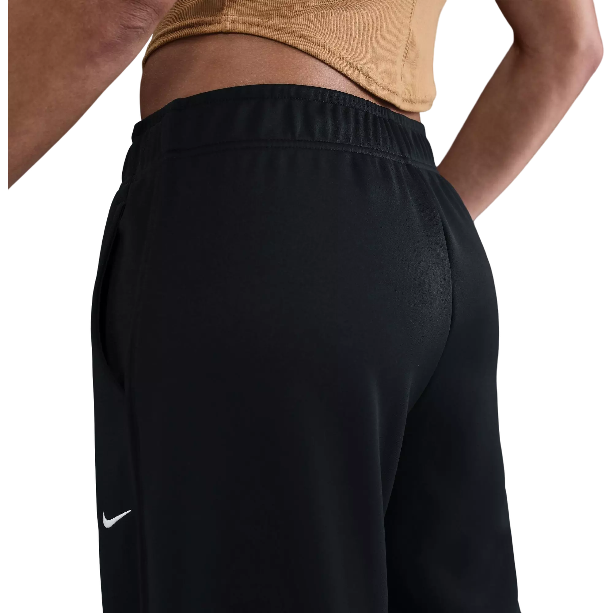 Nike Women's Sportswear Mid-Rise Wide-Leg Track Pants - BLACK/WHITE