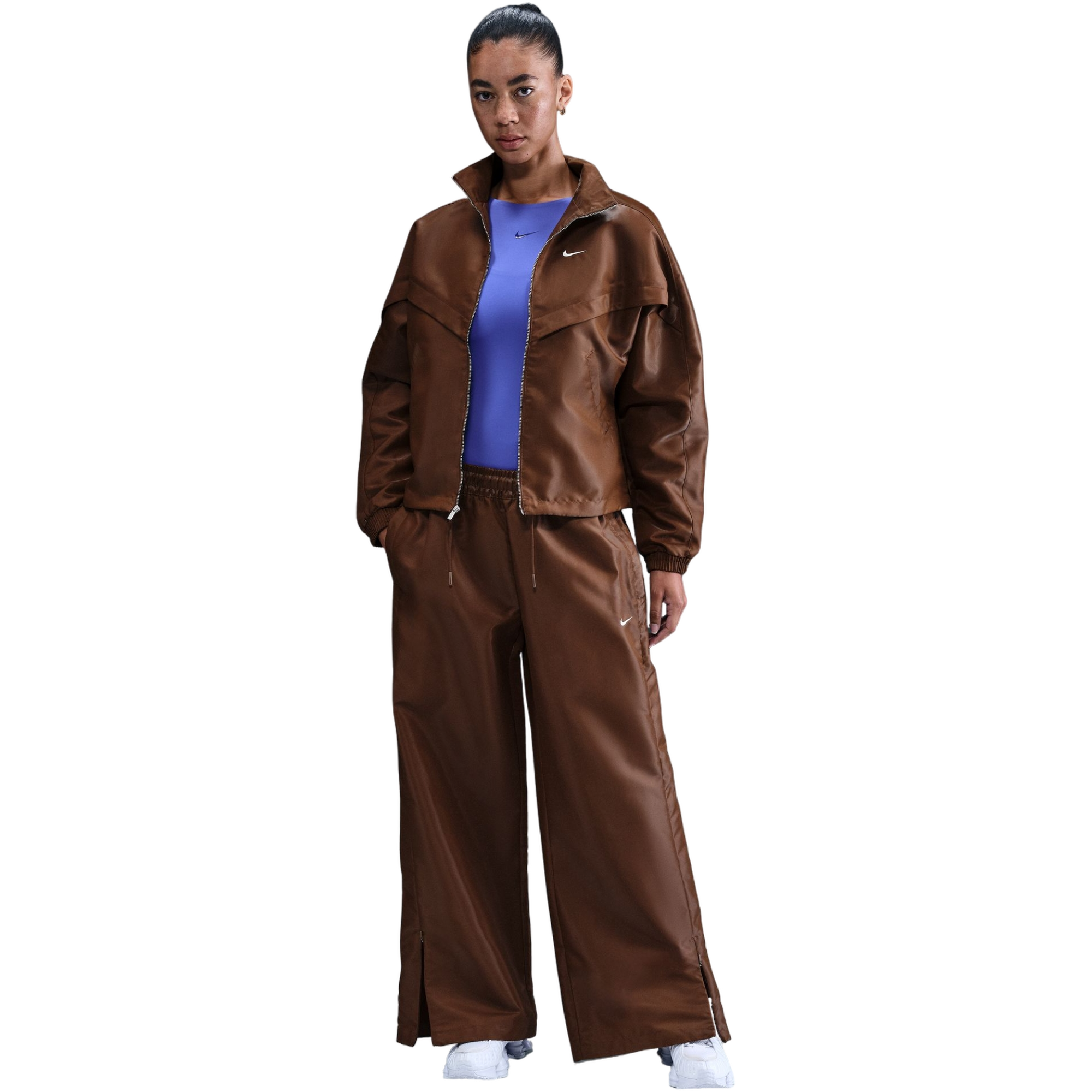 Nike Women's Sportswear Windrunner Pants - Brown - BROWN Thumbnail View 1