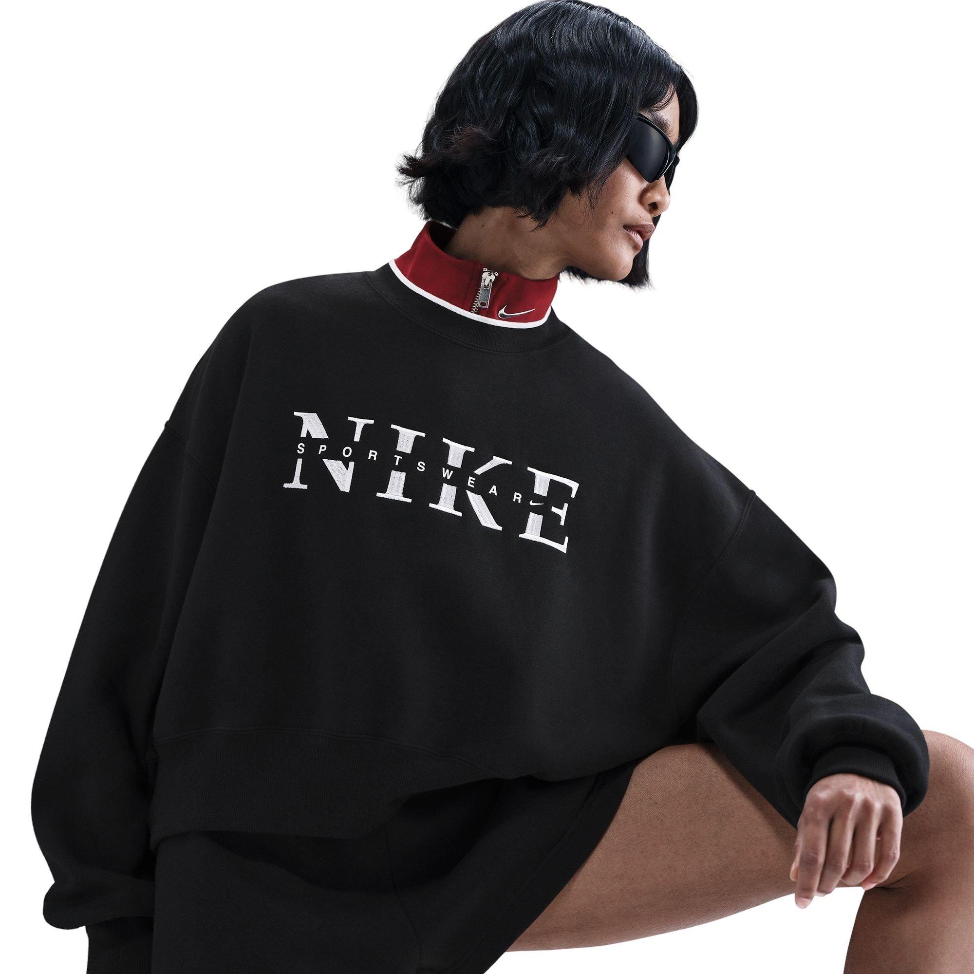 Nike Phoenix Fleece GLC Crew Sweatshirt - Black | Hibbett